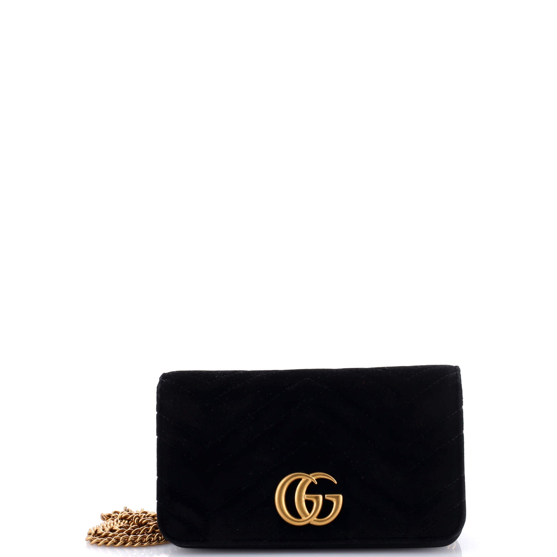 GG Marmont Chain Flap Bag Matelasse Velvet Mini