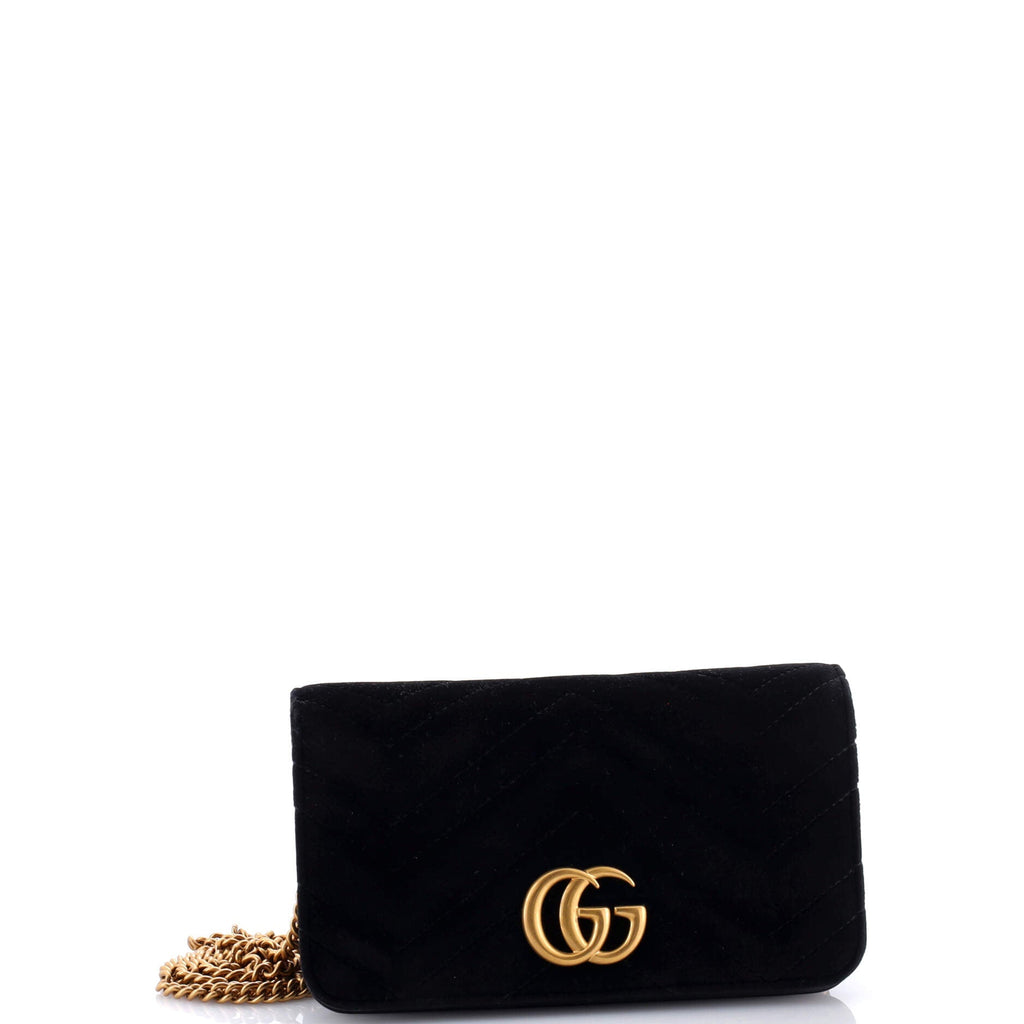 GG Marmont Chain Flap Bag Matelasse Velvet Mini