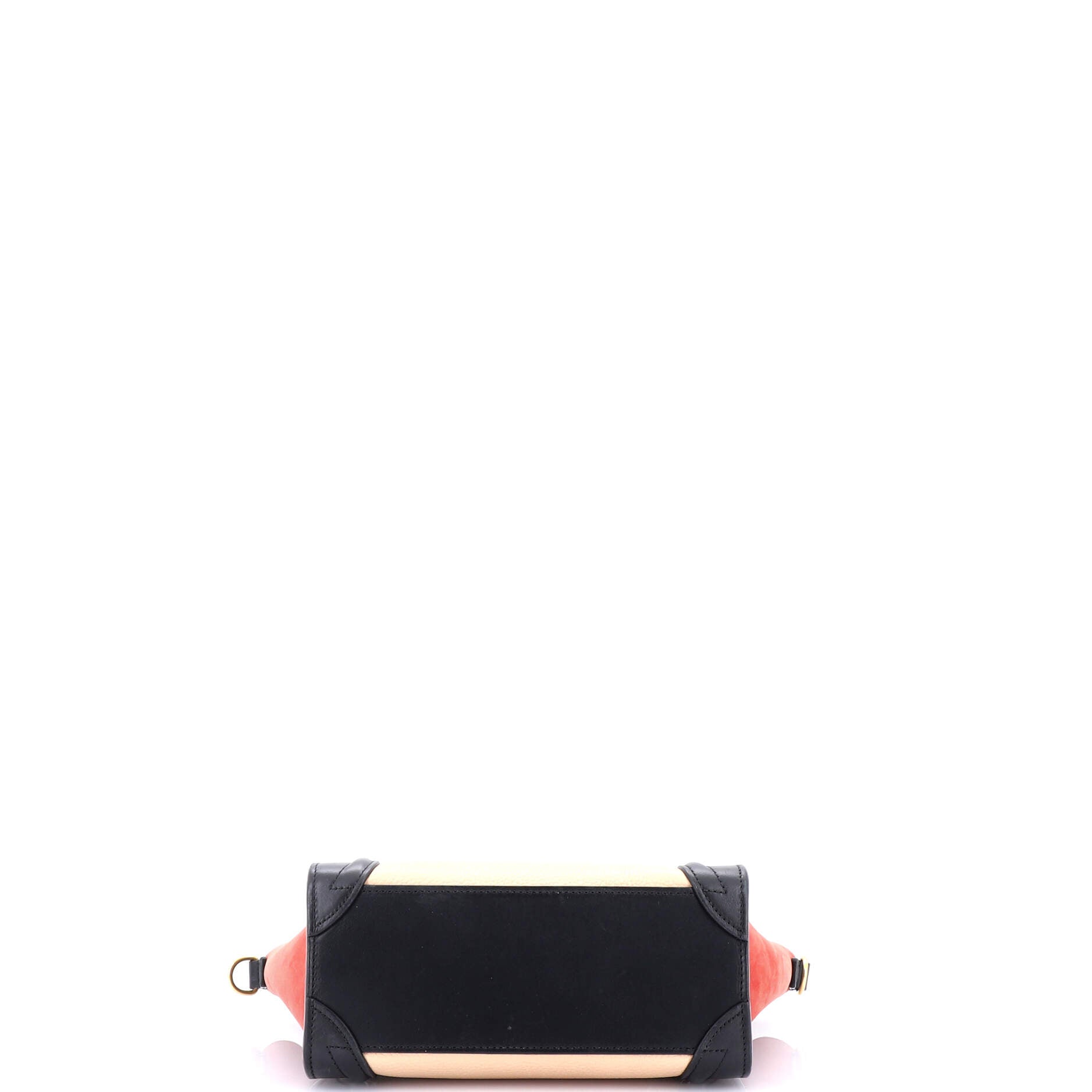 Tricolor Luggage Bag Leather Nano