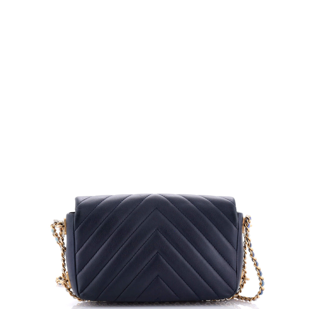 Chain Around CC Flap Bag Chevron Lambskin Mini
