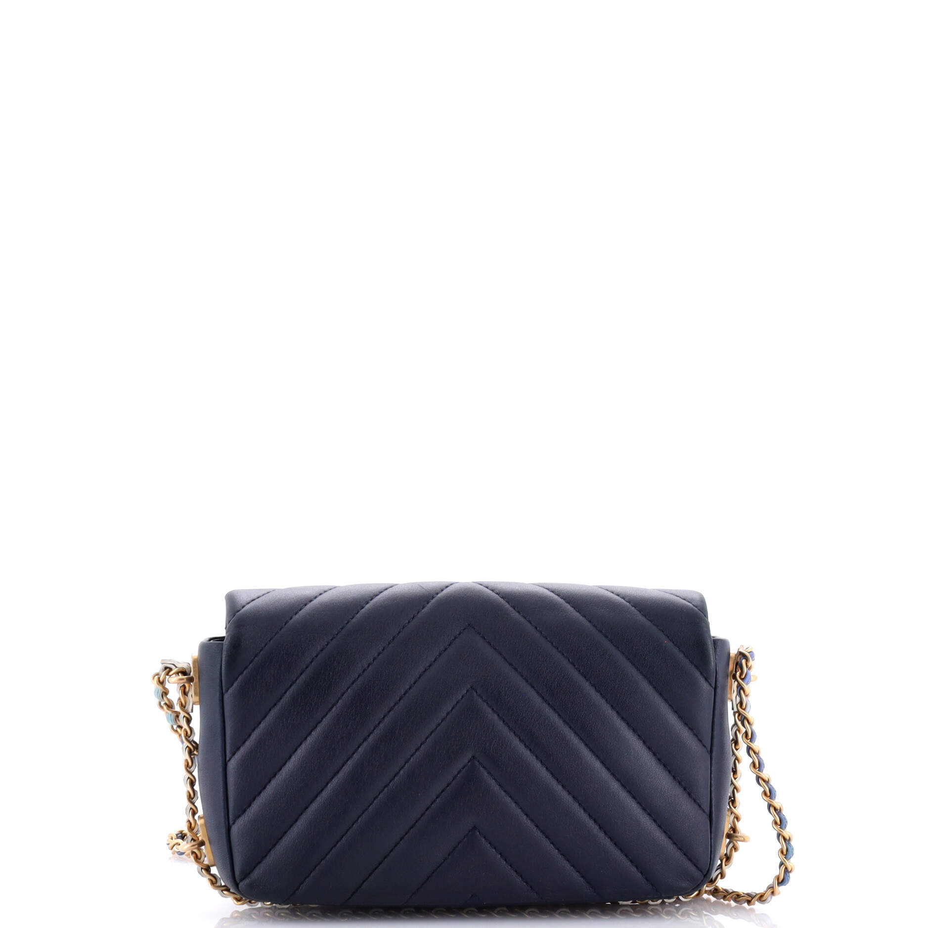 Chain Around CC Flap Bag Chevron Lambskin Mini