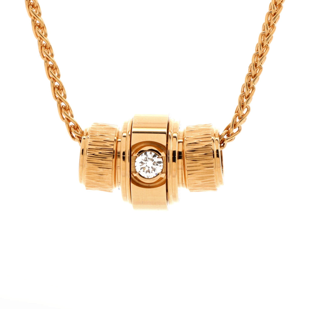 Possession Decor Palace Barrel Pendant Necklace 18K Rose Gold with Diamond