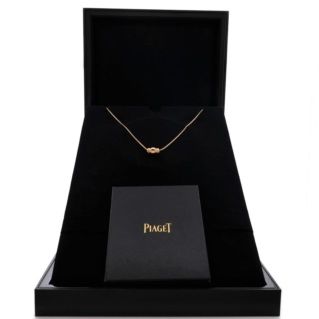 Possession Decor Palace Barrel Pendant Necklace 18K Rose Gold with Diamond
