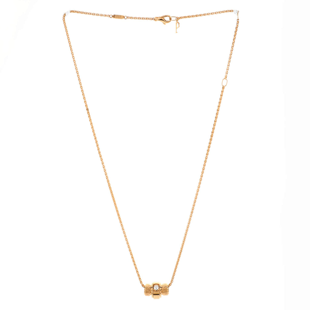 Possession Decor Palace Barrel Pendant Necklace 18K Rose Gold with Diamond