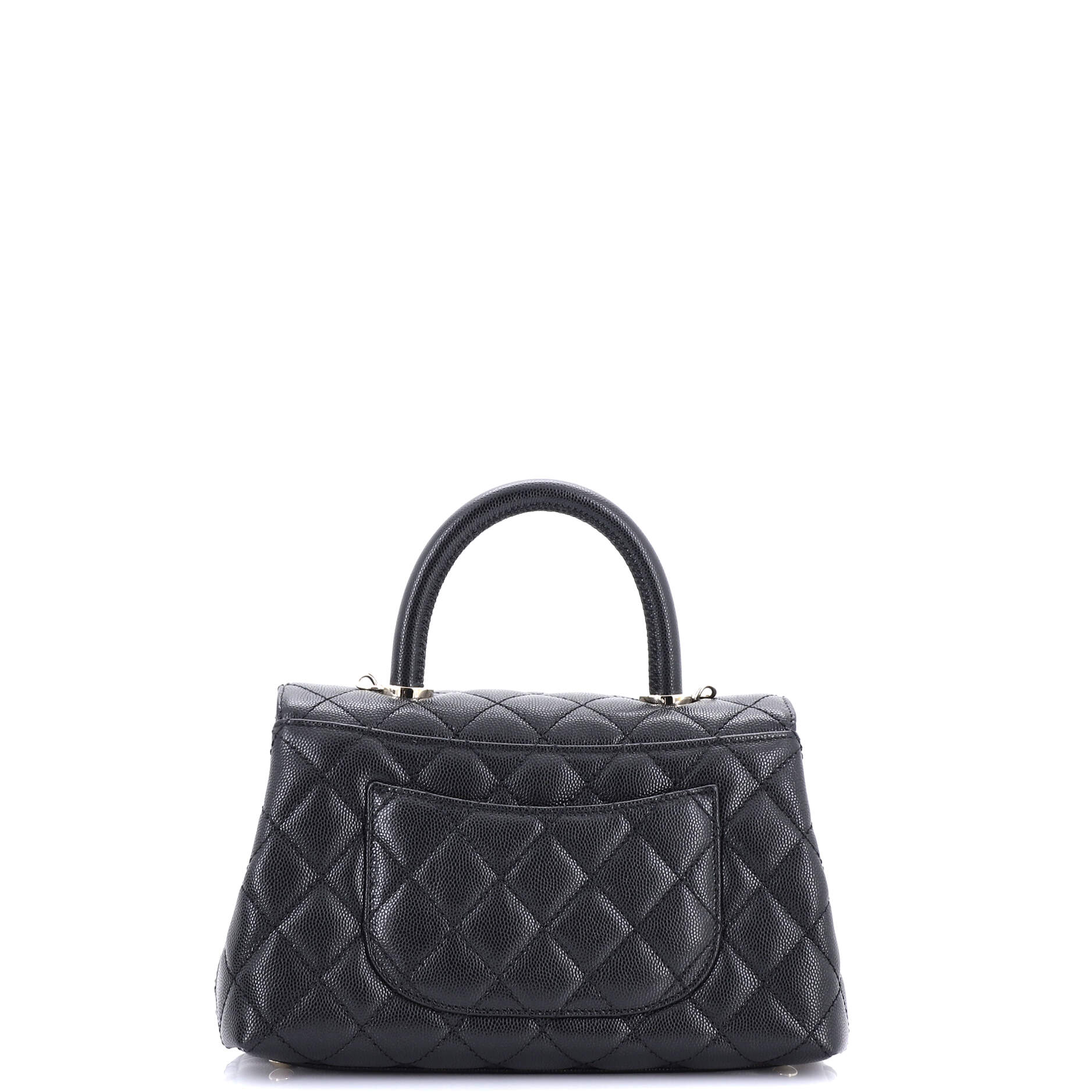 Coco Top Handle Bag Quilted Caviar Mini