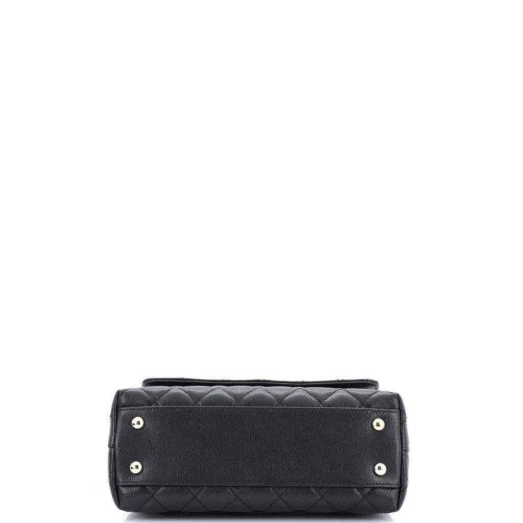 Coco Top Handle Bag Quilted Caviar Mini