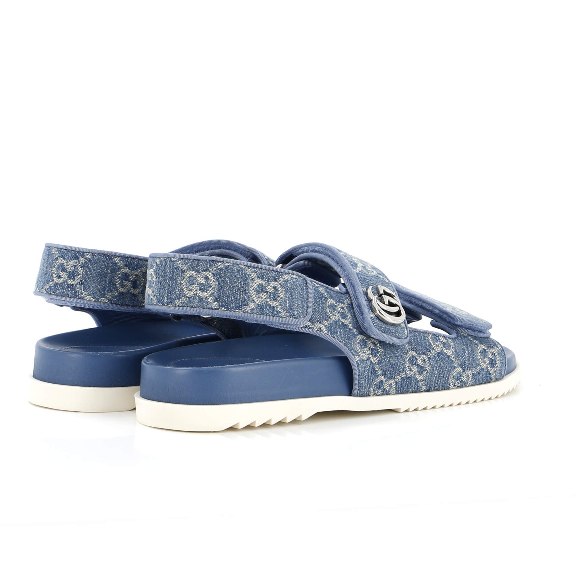 Women's GG Velcro Flat Sandals GG Denim