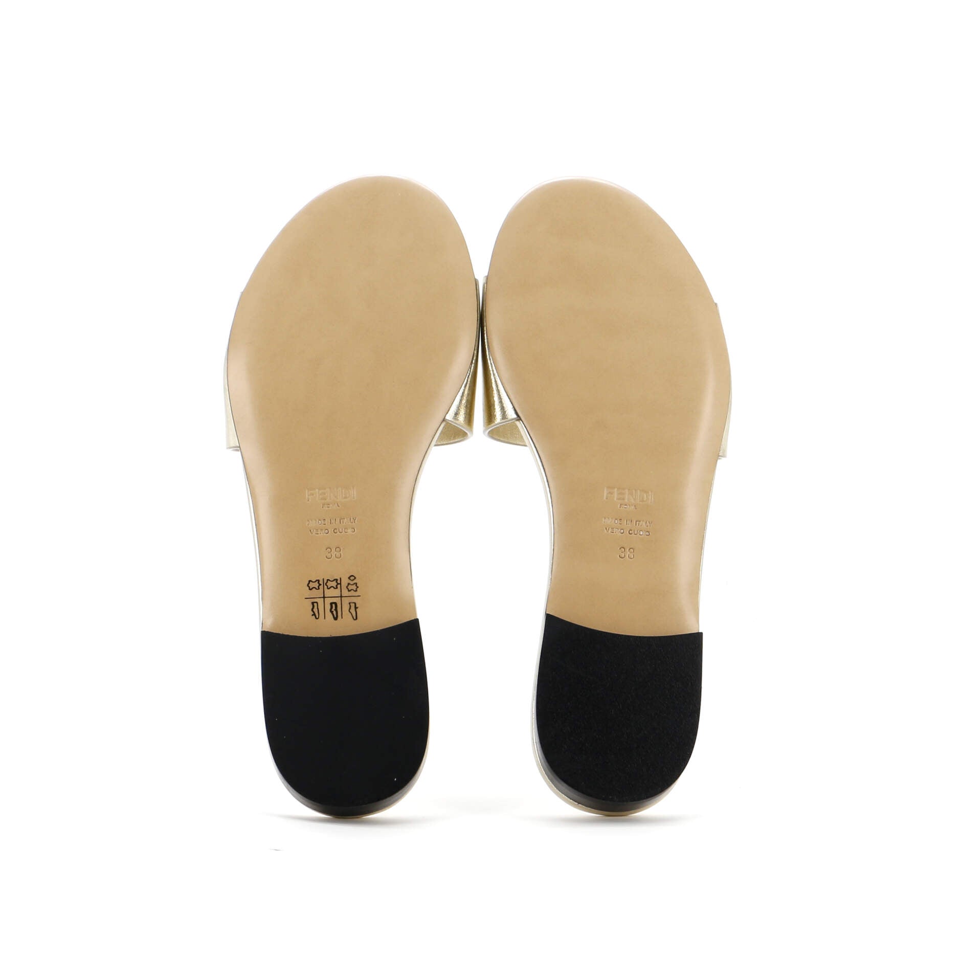 Women's FF Baguette Slide Sandals Leather