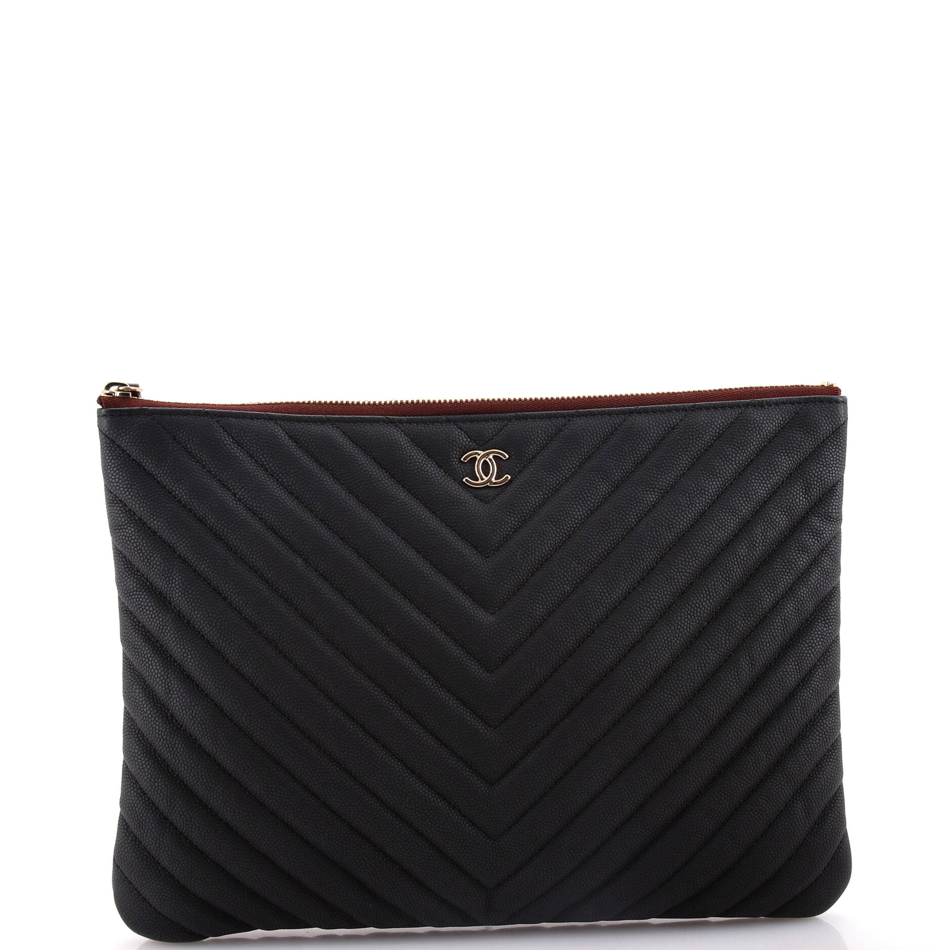O Case Clutch Chevron Caviar Medium