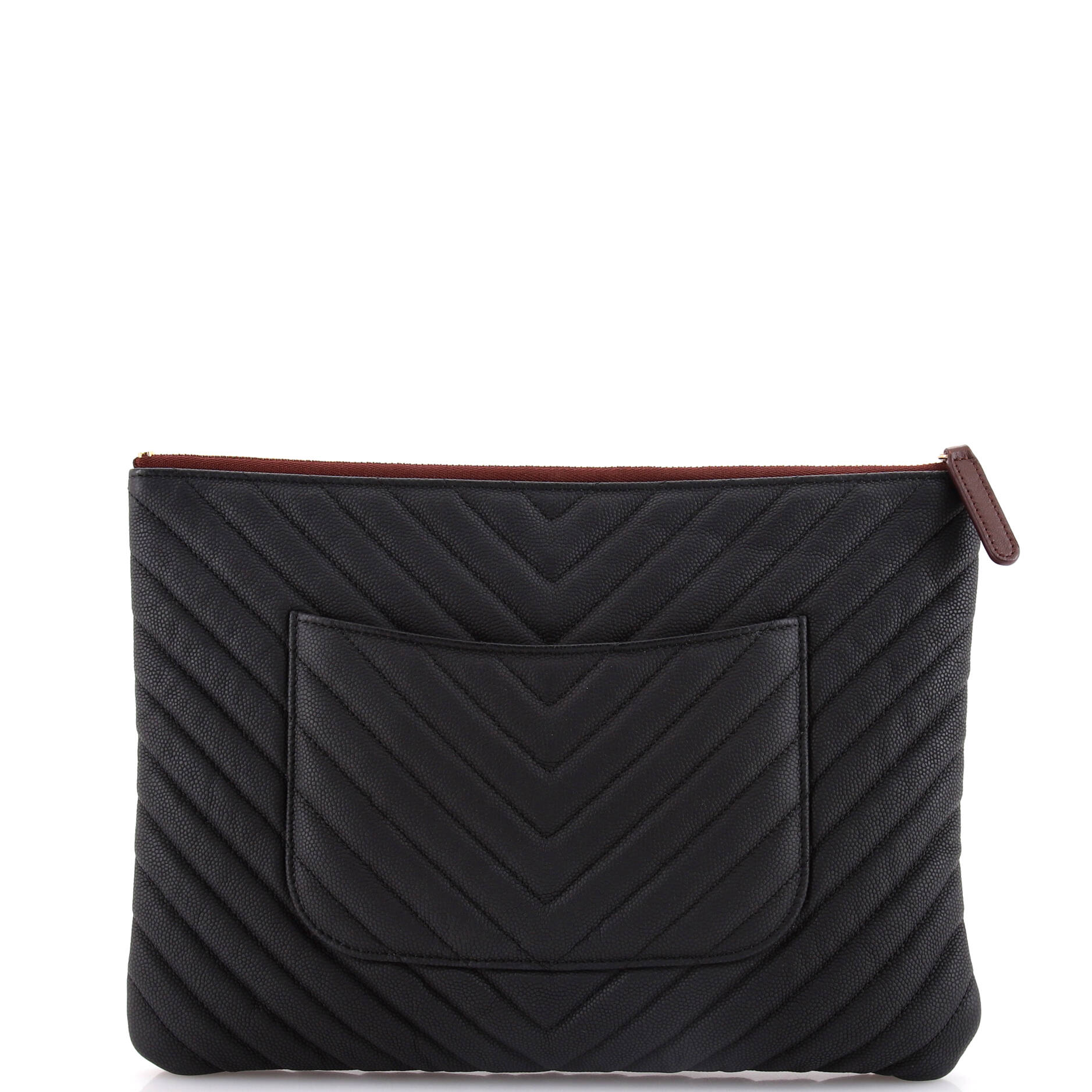 O Case Clutch Chevron Caviar Medium