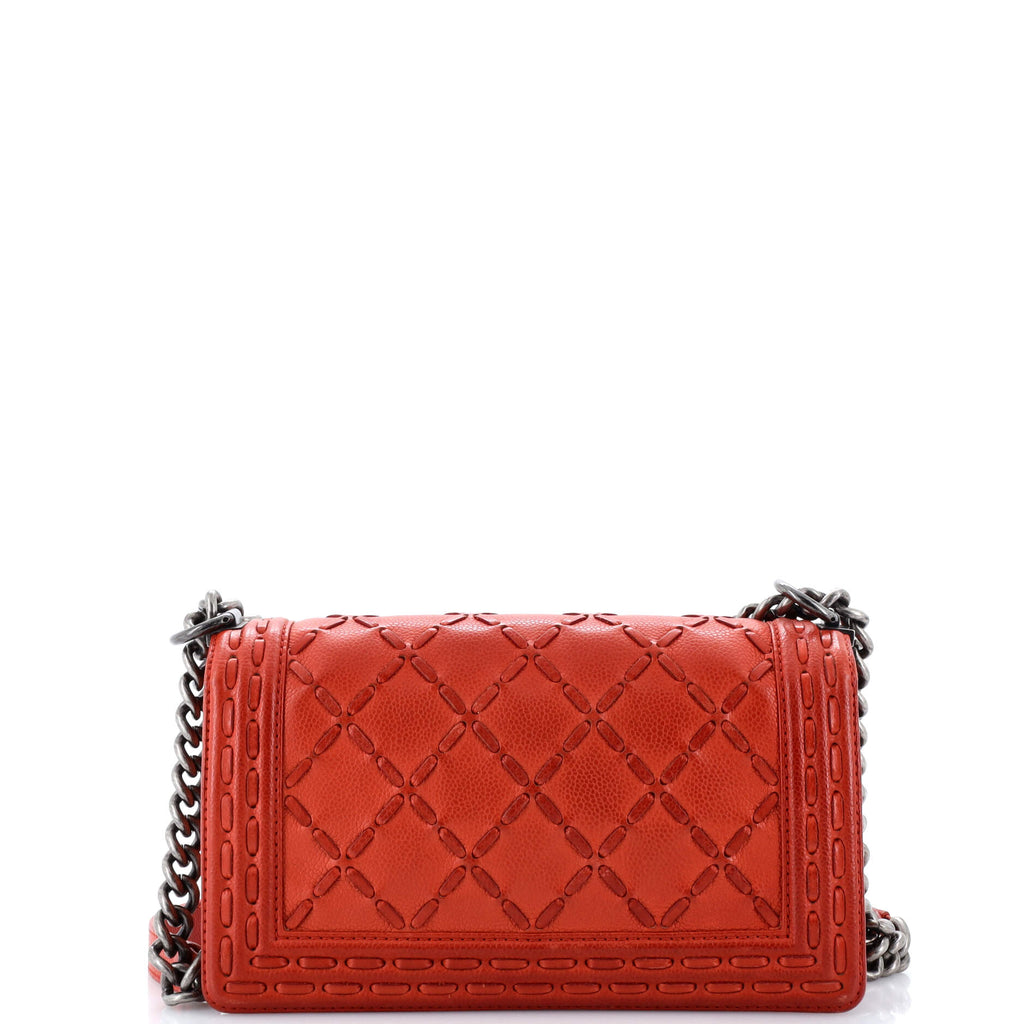 Paris-Dallas Boy Flap Bag Whipstitch Caviar Old Medium