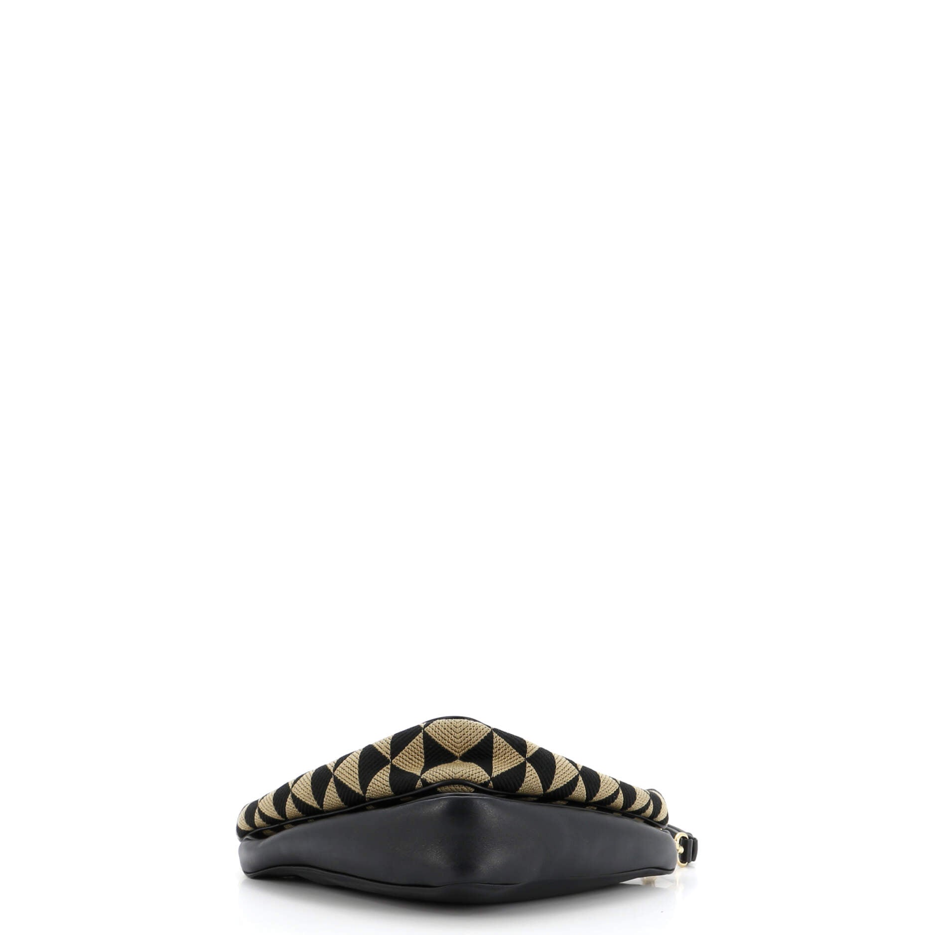 Double Symbole Triangle Bag Leather and Jacquard Mini