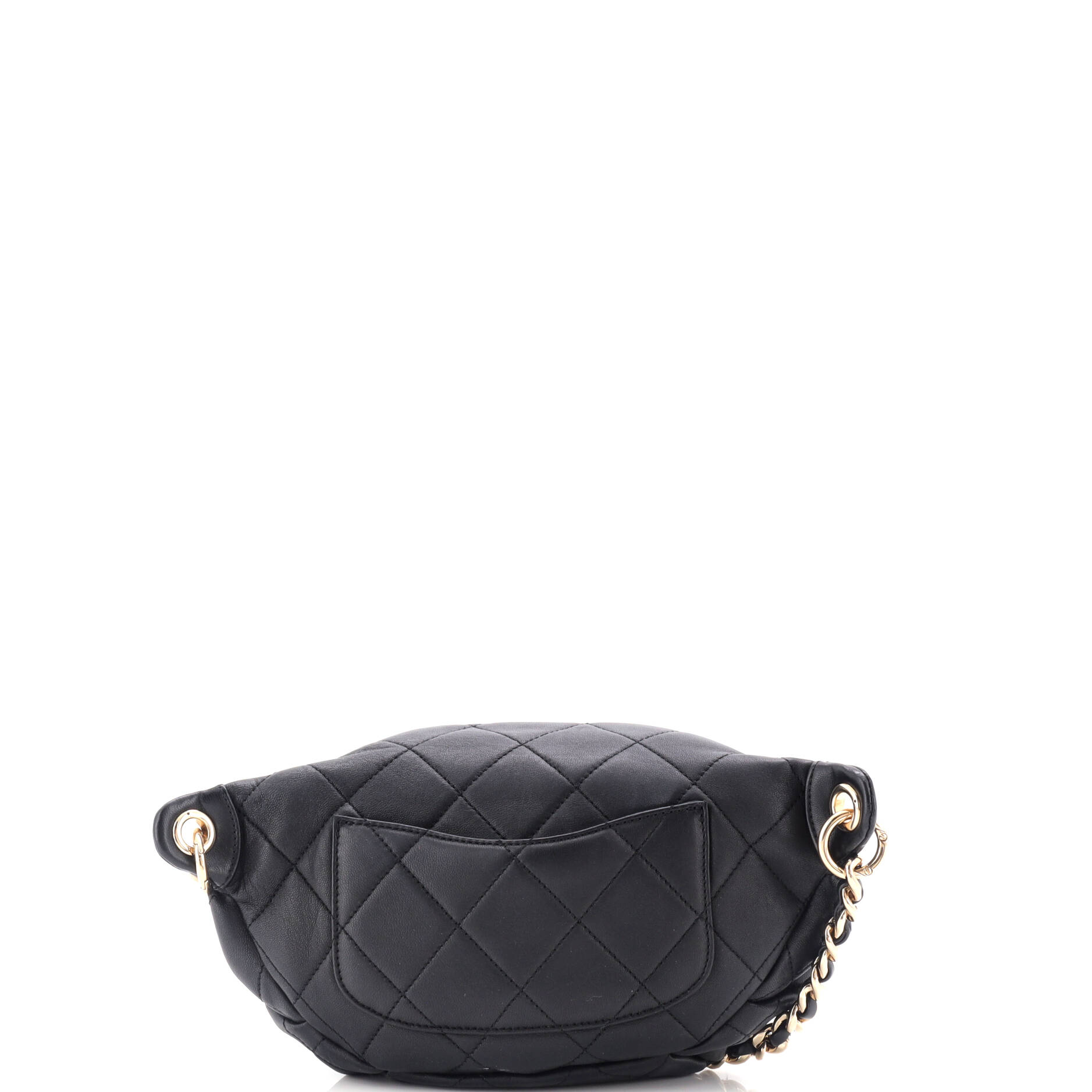 Resin Elegant Chain Belt Bag Quilted Lambskin