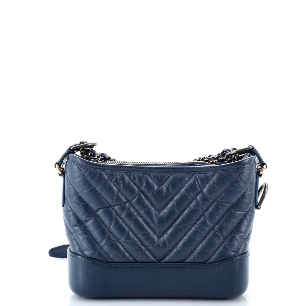 Gabrielle Hobo Chevron Aged Calfskin Small