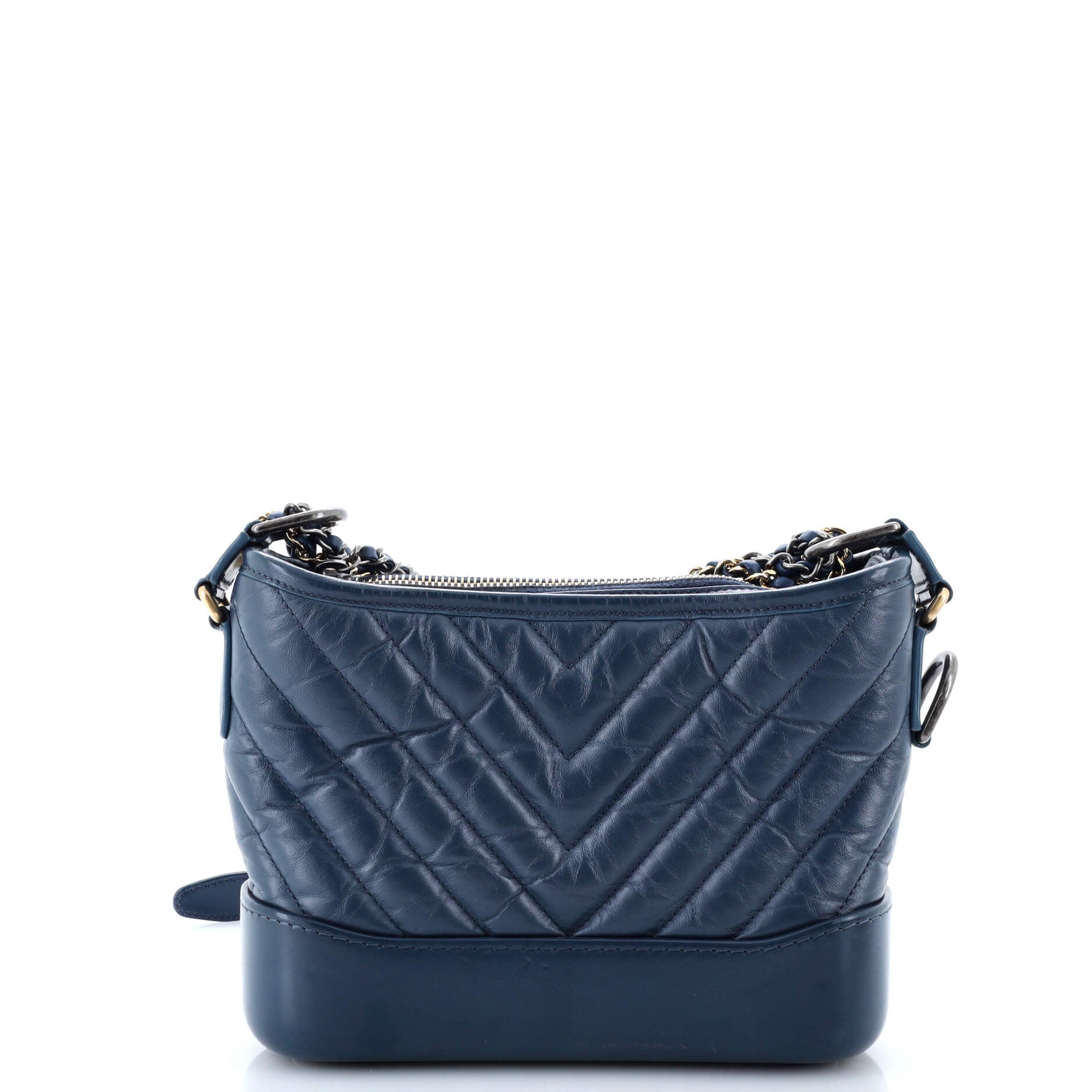Gabrielle Hobo Chevron Aged Calfskin Small