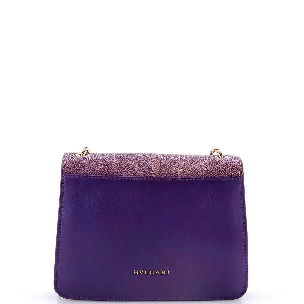 Serpenti Forever Square Shoulder Bag Leather and Stingray Small