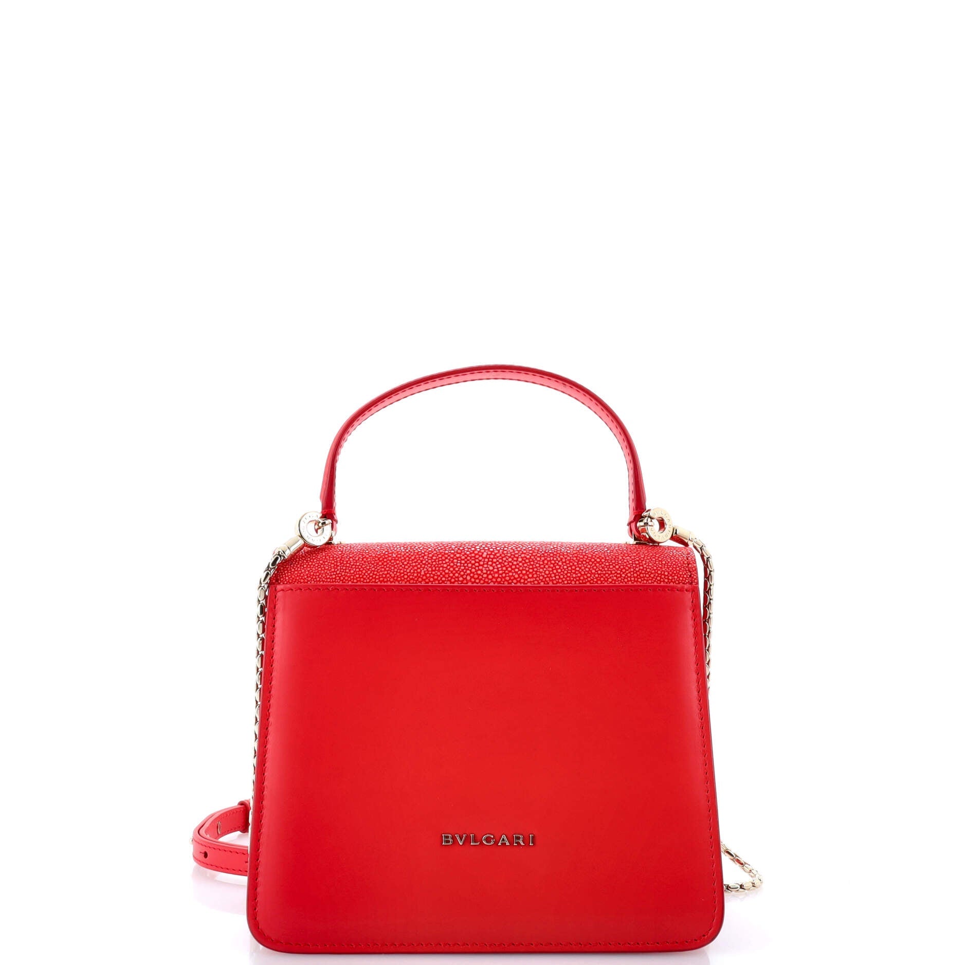 Serpenti Forever Top Handle Bag Leather and Stingray Small