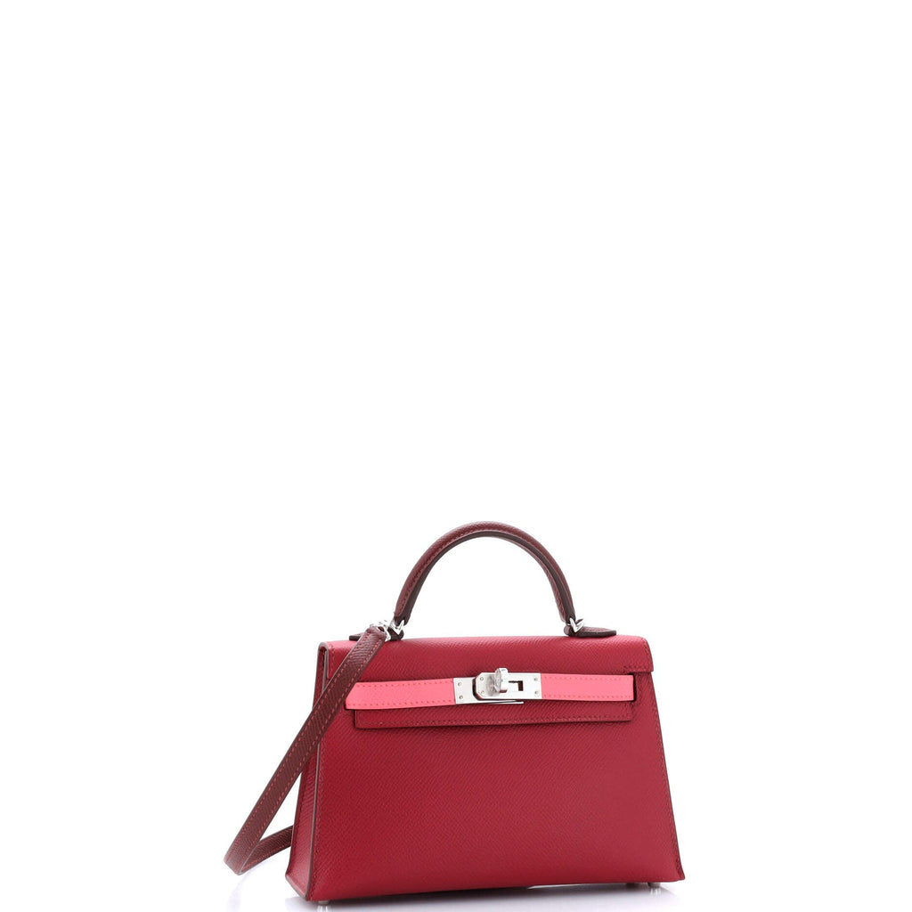 Kelly Mini II Bag Tricolor Epsom with Palladium Hardware 20