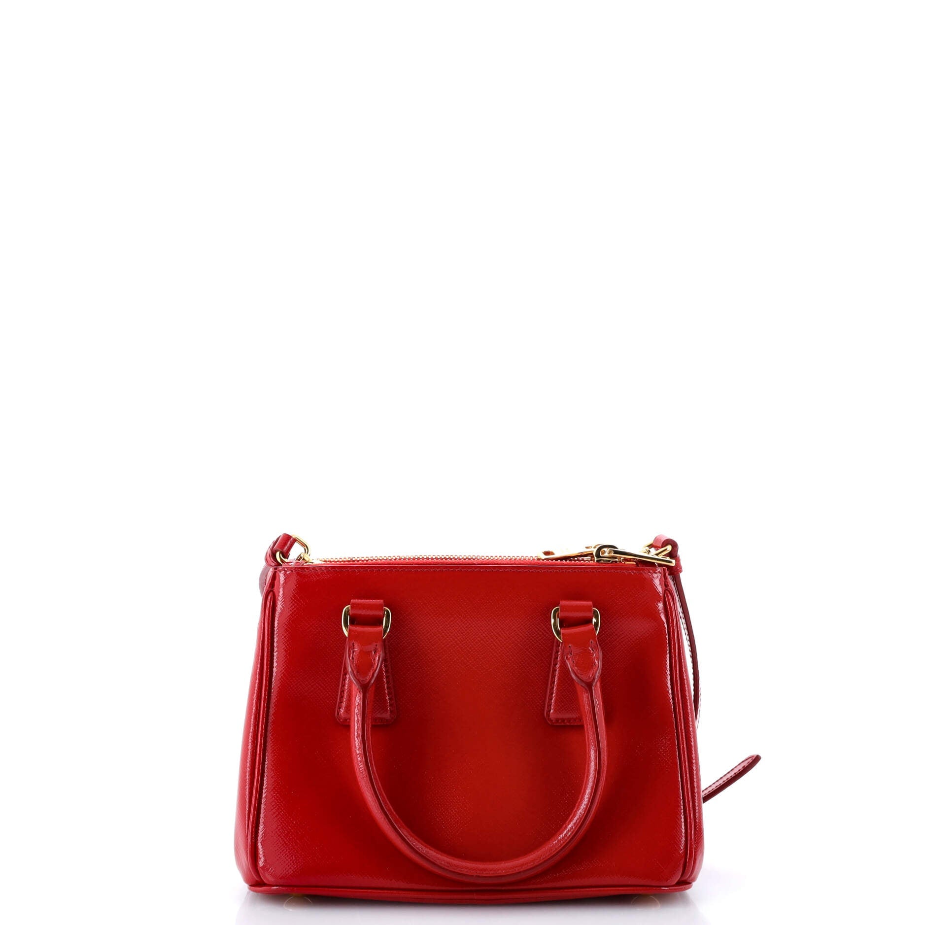 Galleria Double Zip Tote Vernice Saffiano Leather Mini