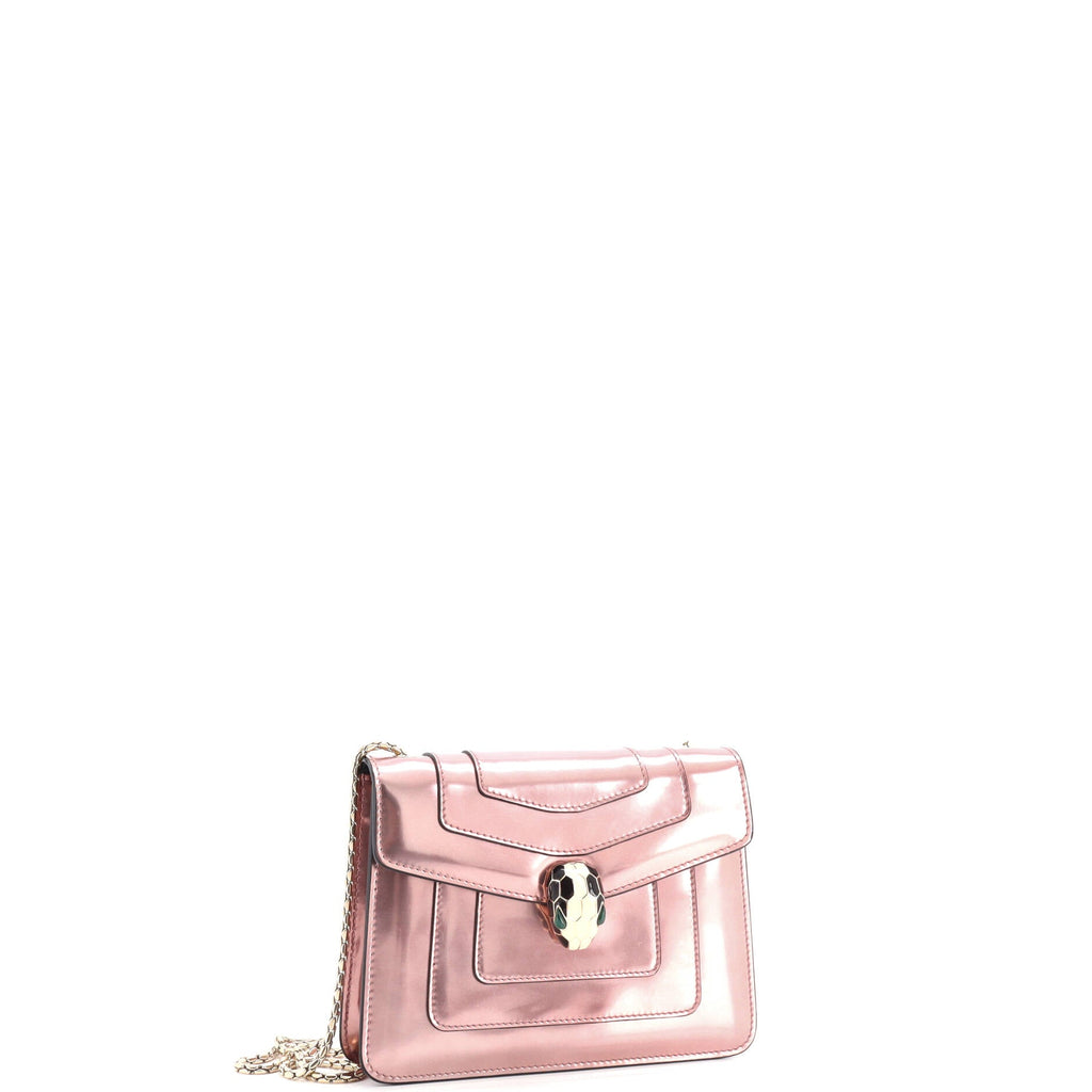 Serpenti Forever Square Shoulder Bag Metallic Leather Small