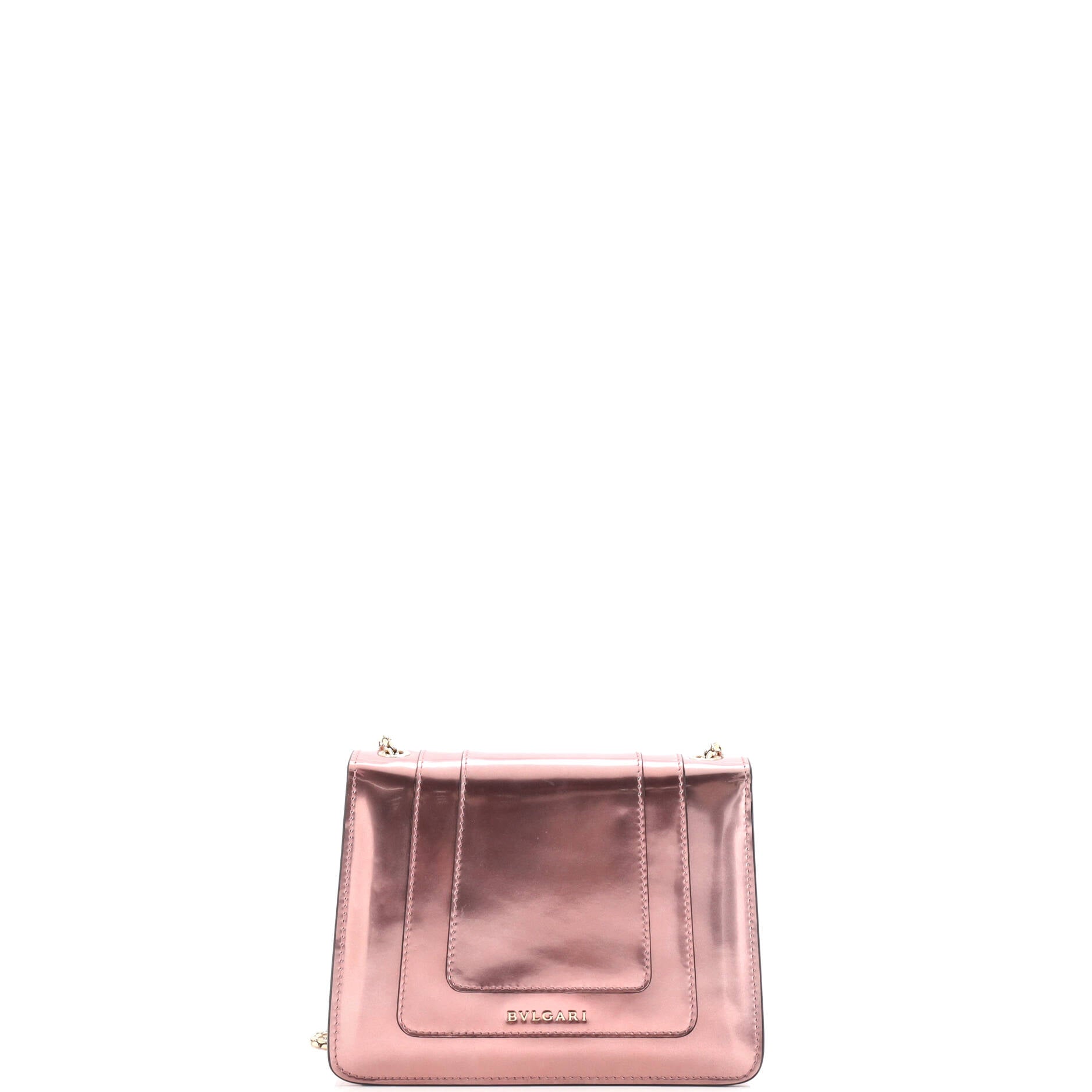 Serpenti Forever Square Shoulder Bag Metallic Leather Small