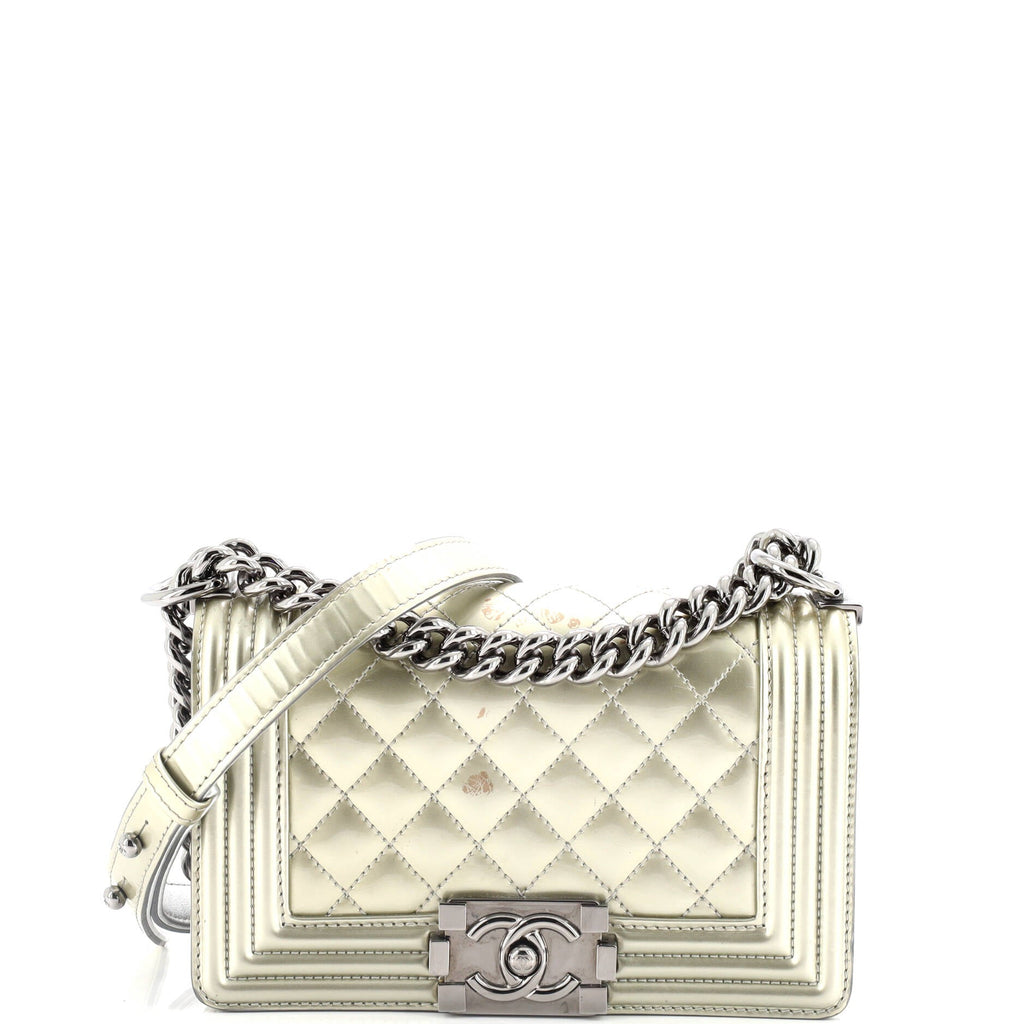 Boy Flap Bag Quilted Patent Small