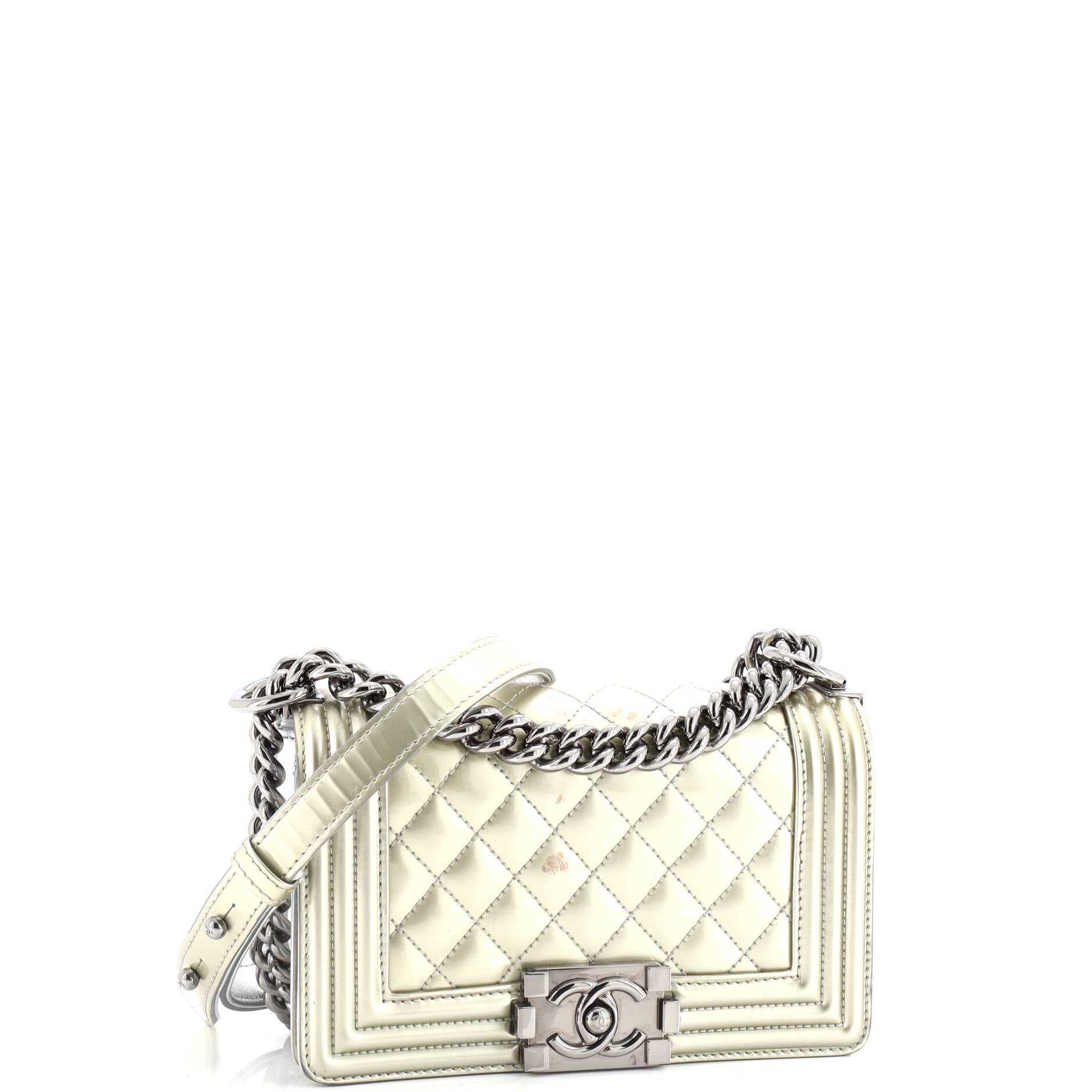 Boy Flap Bag Quilted Patent Small
