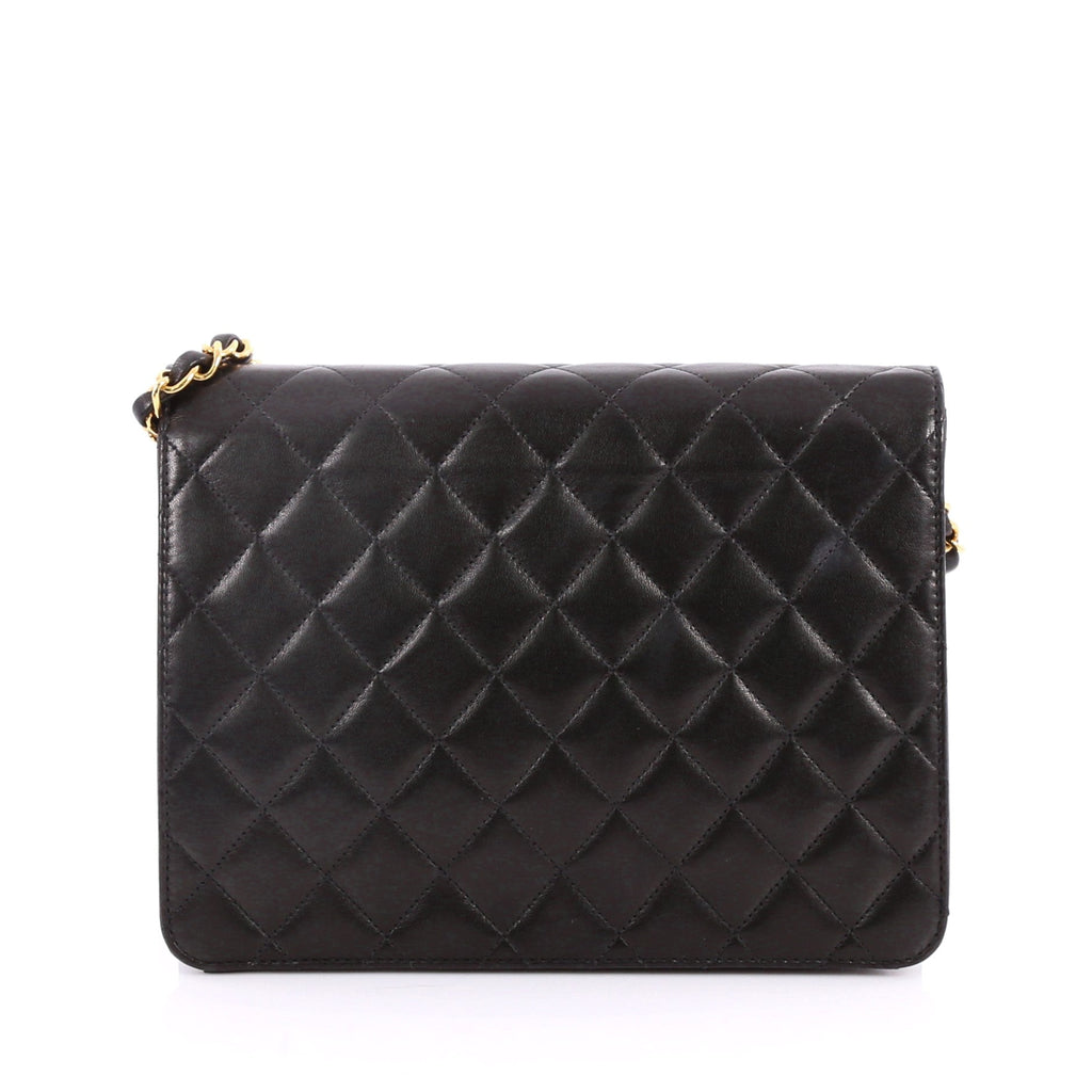 Vintage Clutch with Chain Quilted Leather Small