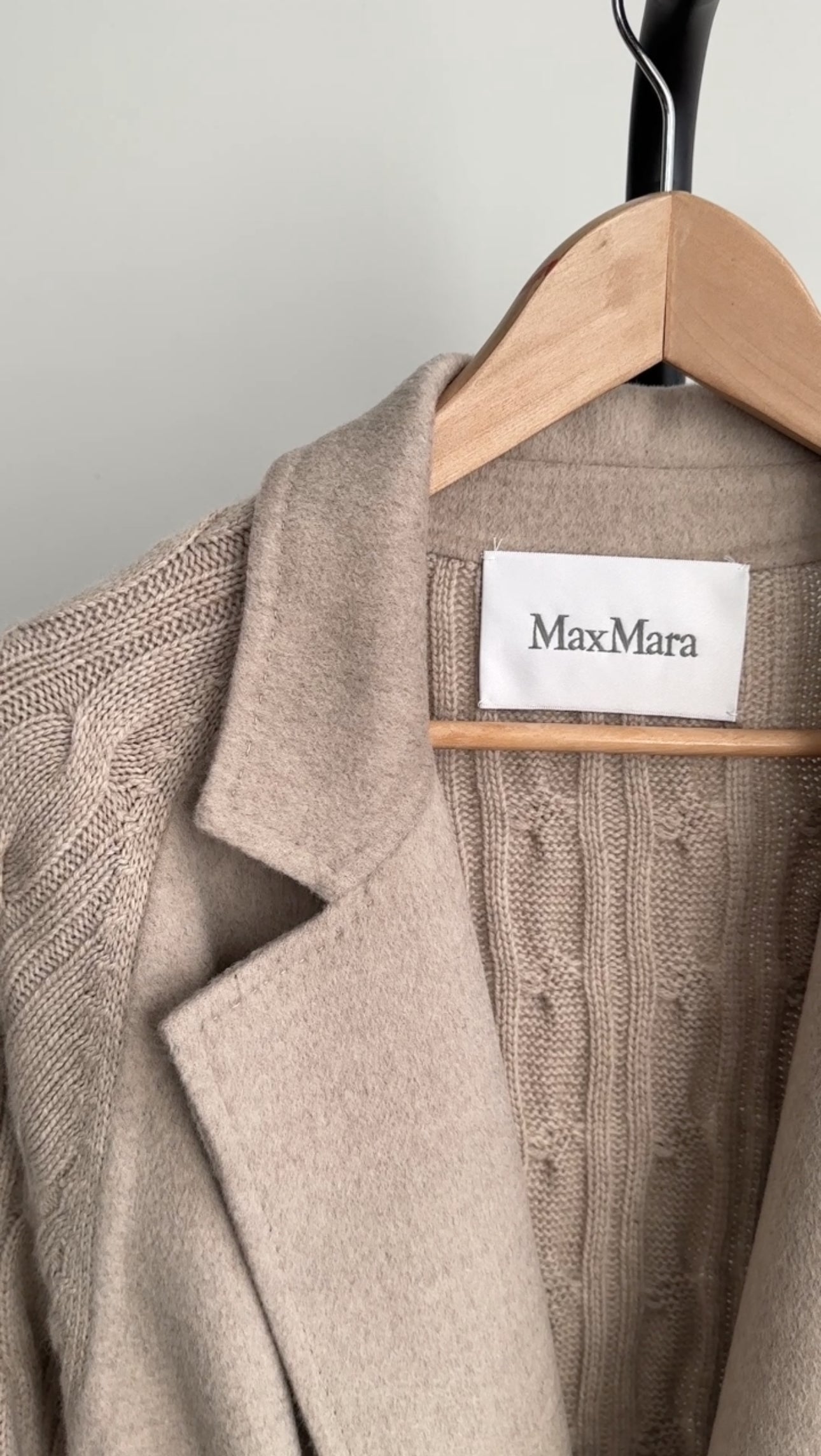 Max Mara Light Beige Hello Wool and Cashmere combo Coat - M (6/8)