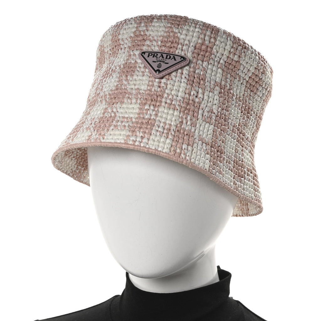 Yarn Raffia Effect Crochet Triangle Bucket Hat M Alabastro