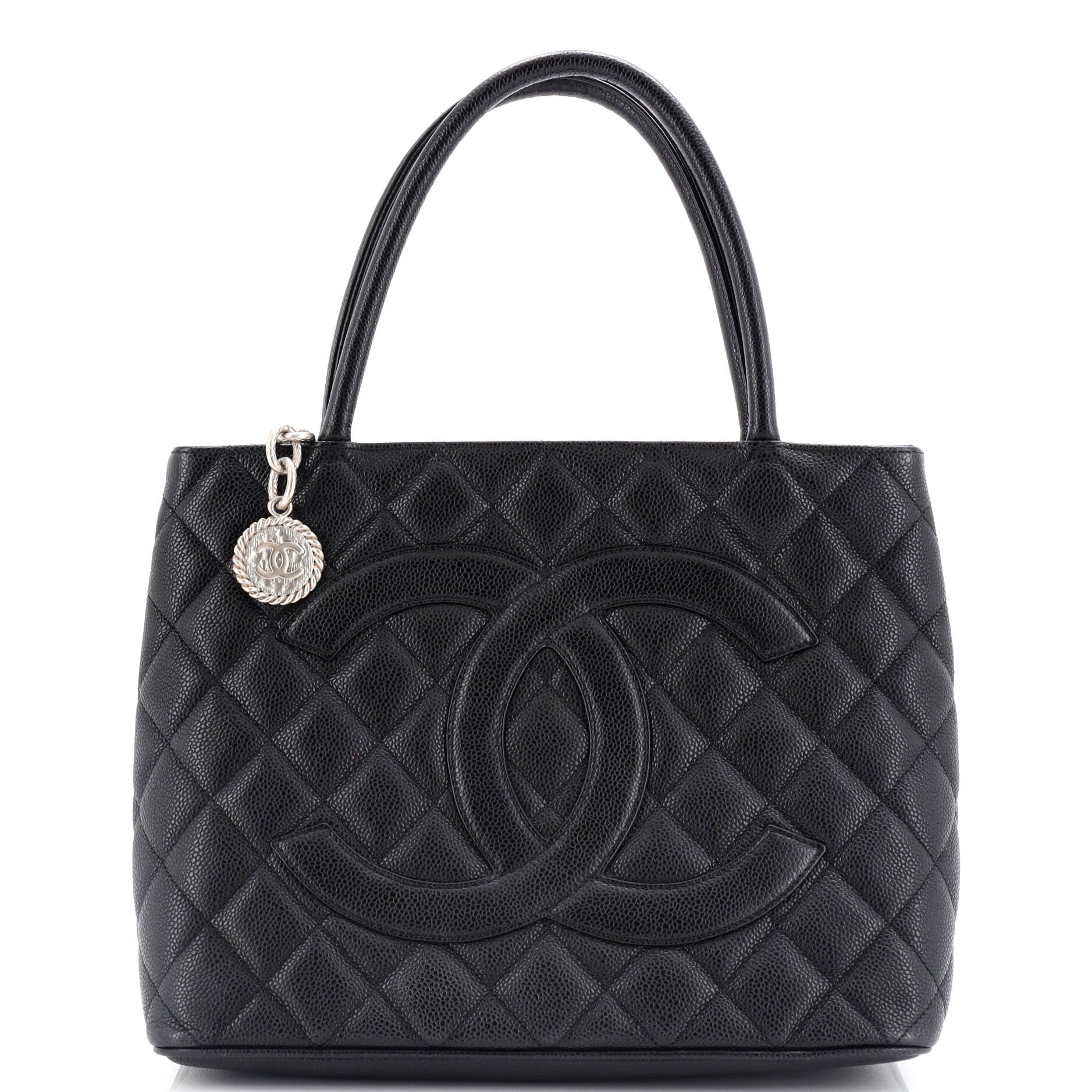 Medallion Tote Quilted Caviar