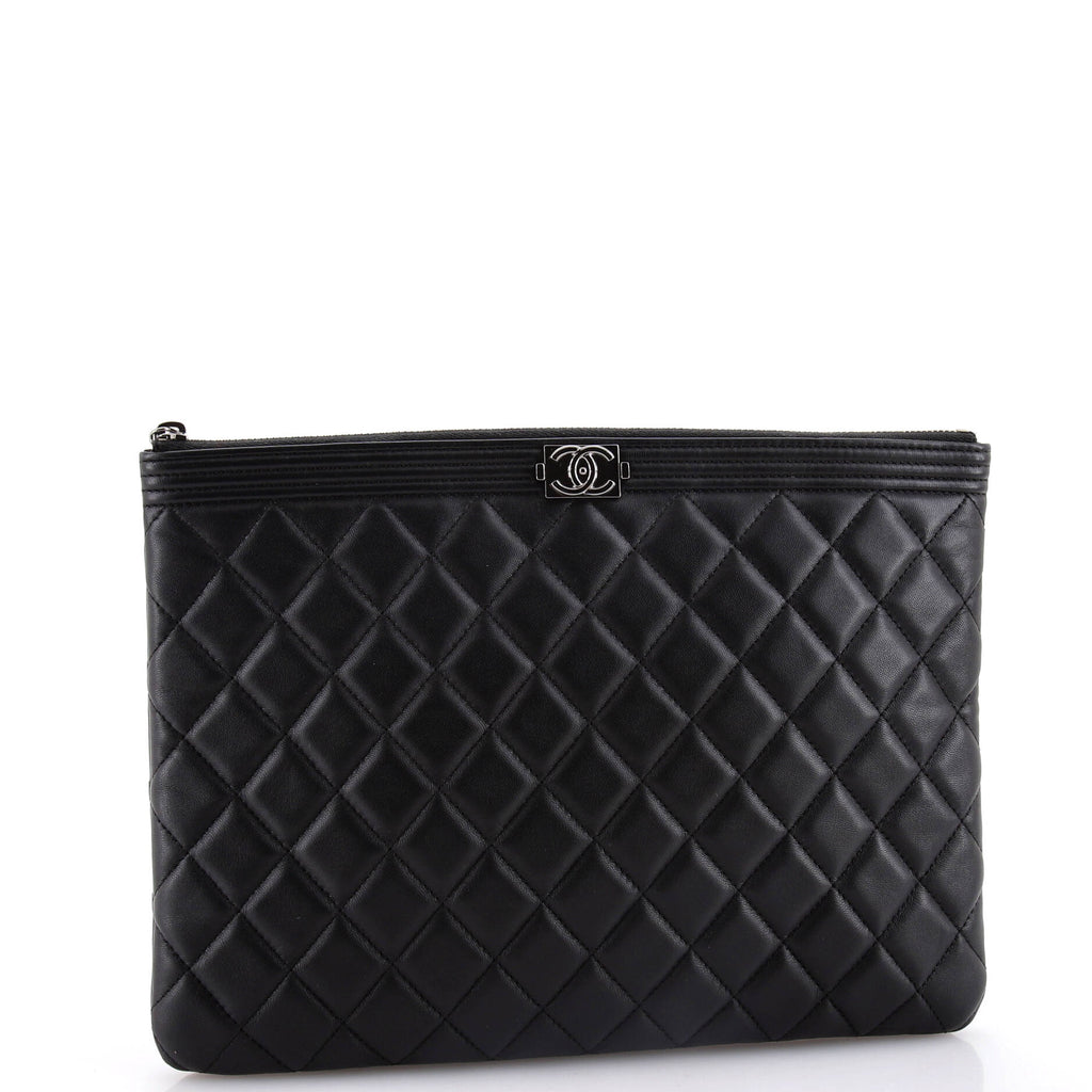 Boy O Case Clutch Quilted Lambskin Medium