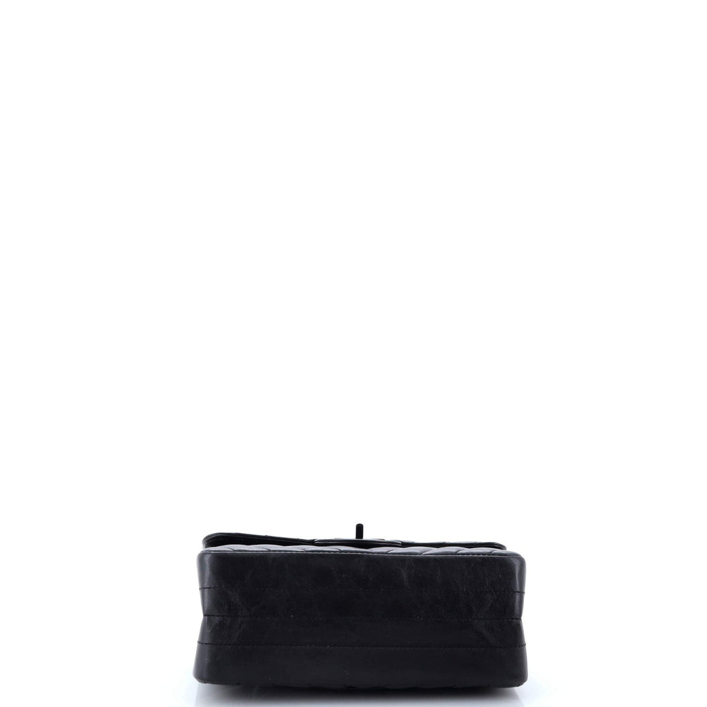 So Black Reissue 2.55 Flap Bag Chevron Aged Calfskin Mini