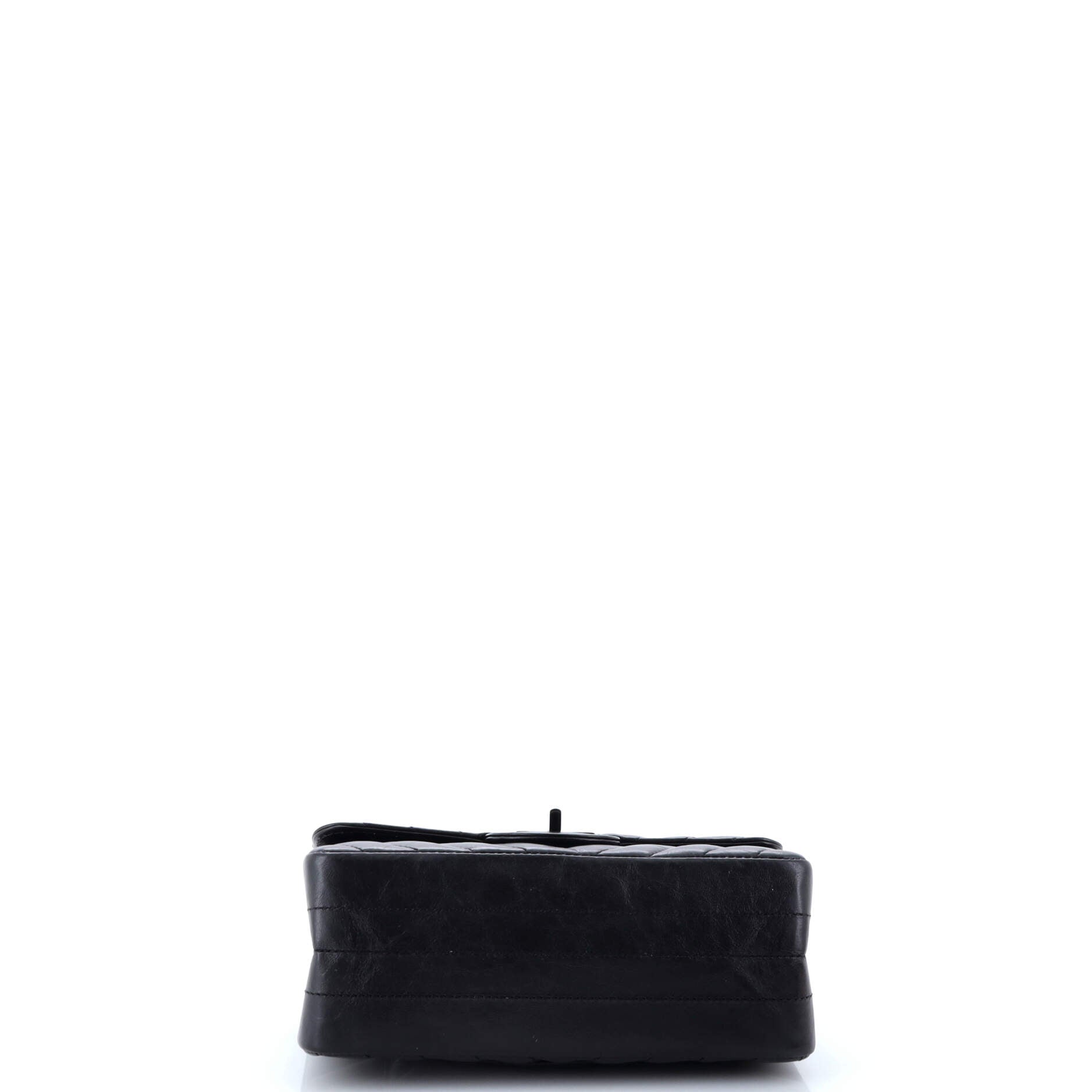 So Black Reissue 2.55 Flap Bag Chevron Aged Calfskin Mini