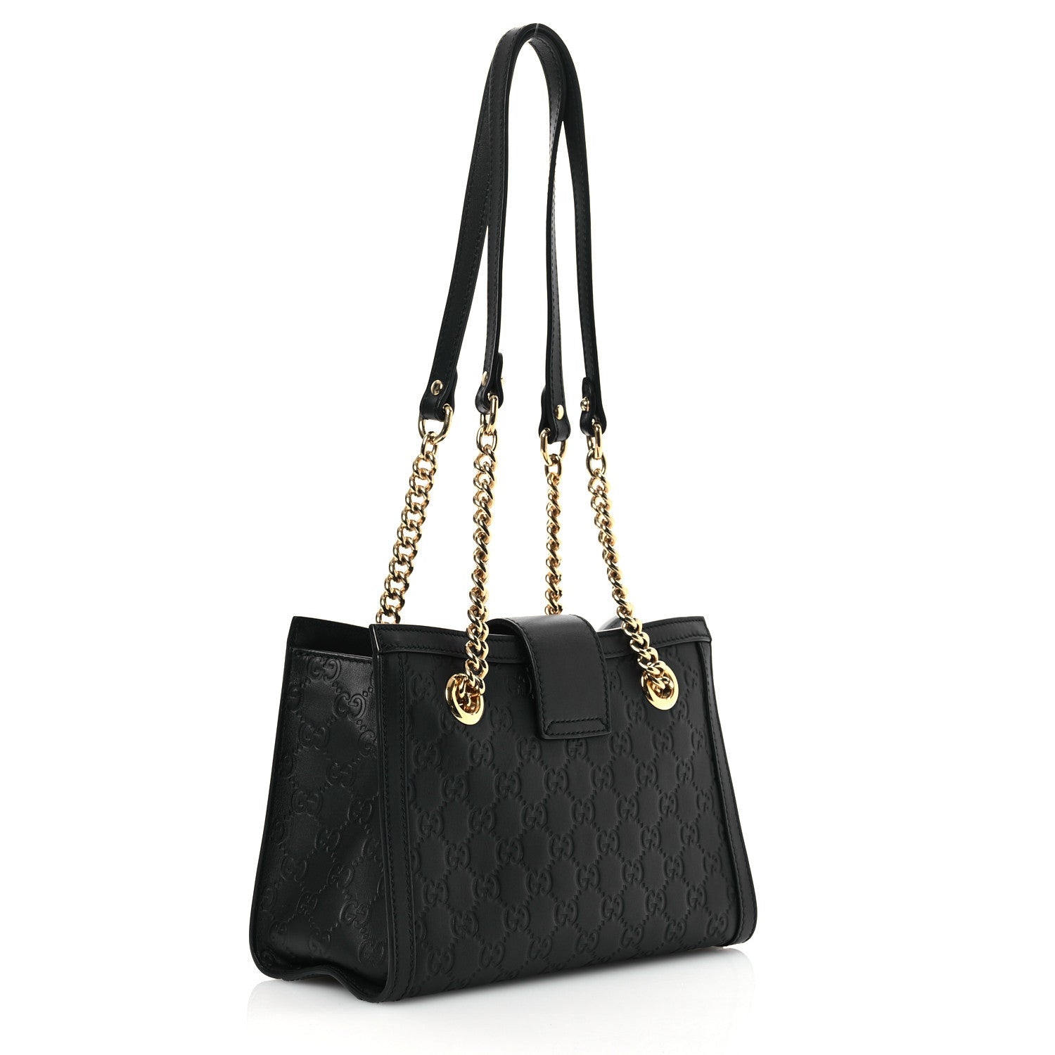 Guccissima Small Padlock Tote Black
