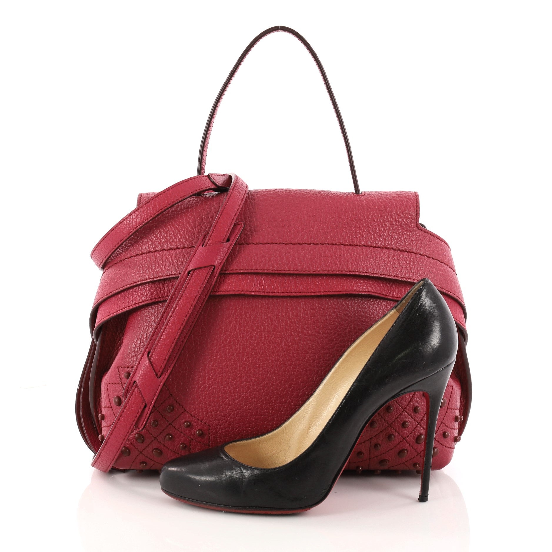 Studded Convertible Wave Bag Leather Mini