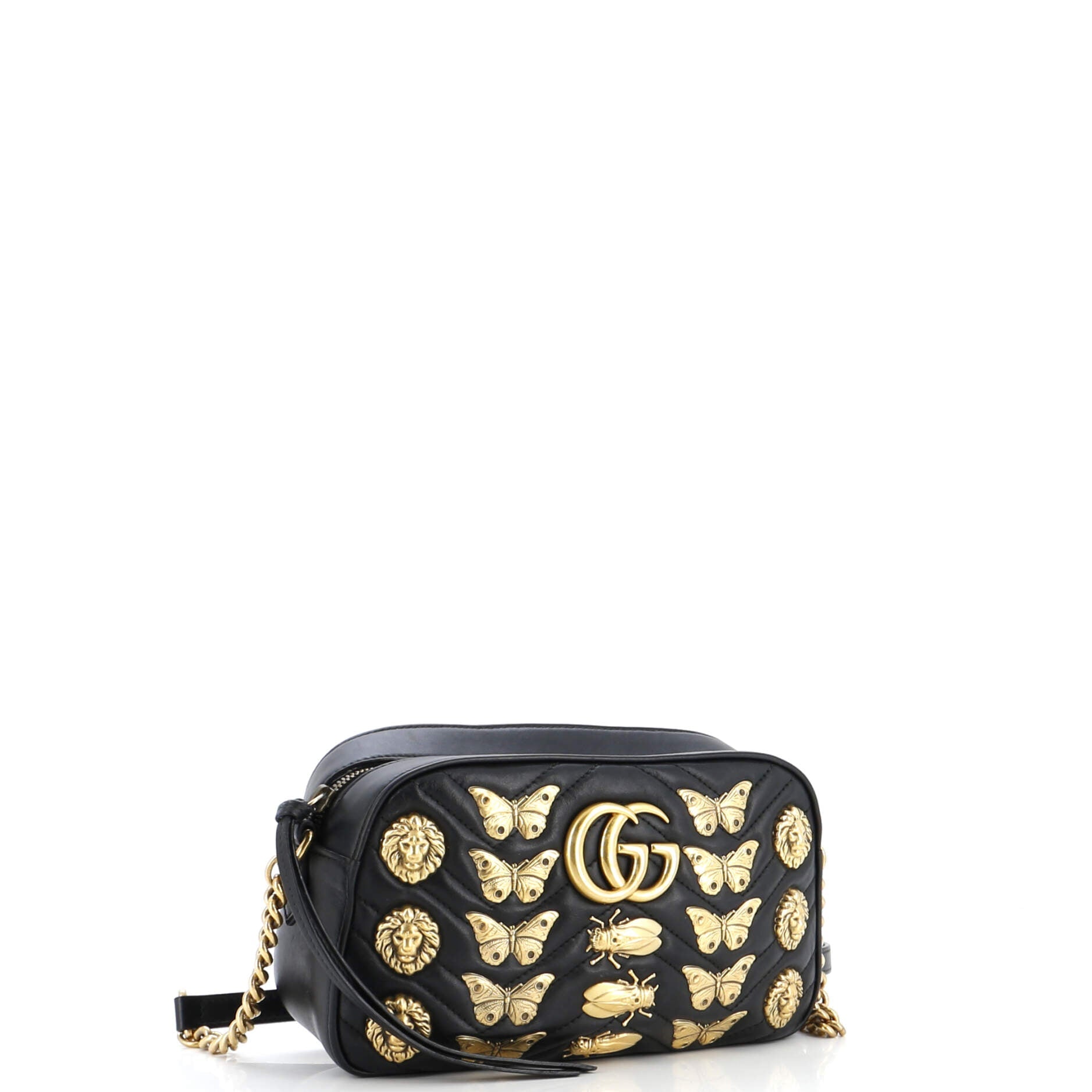 GG Marmont Shoulder Bag Embellished Matelasse Leather Small