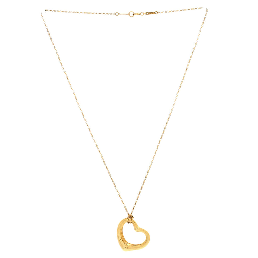 Elsa Peretti Open Heart Pendant Necklace 18K Yellow Gold 22mm