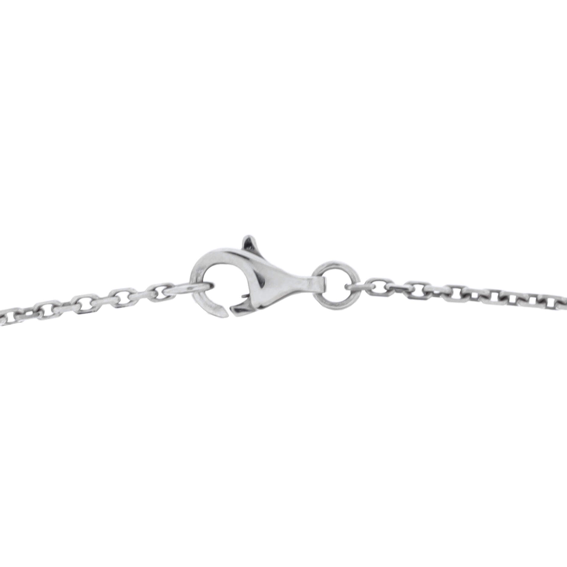 Fil de Camelia Flower Pendant Necklace 18K White Gold and Diamonds Large