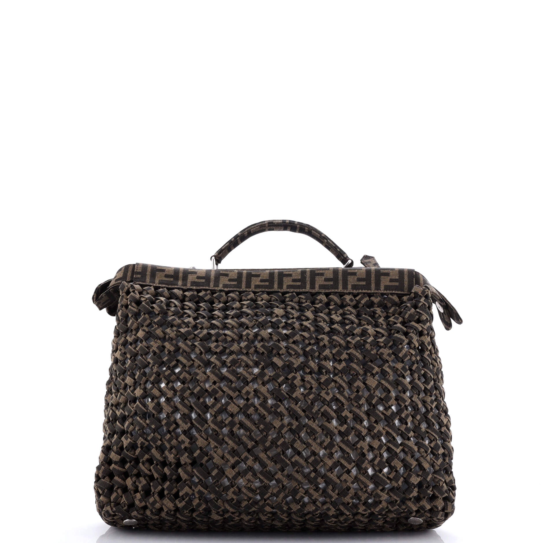Peekaboo Bag Woven Zucca Canvas Medium