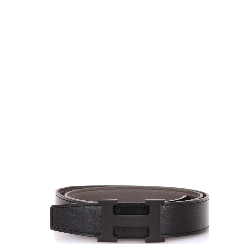 Constance Reversible Belt Leather with So Black Matte Hardware Medium 90