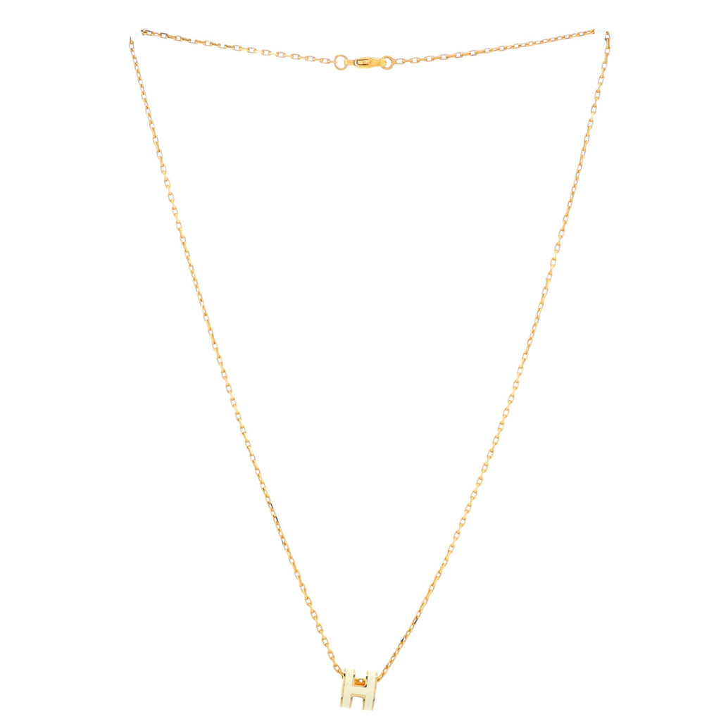 Pop H Pendant Chain Necklace Metal and Enamel Mini