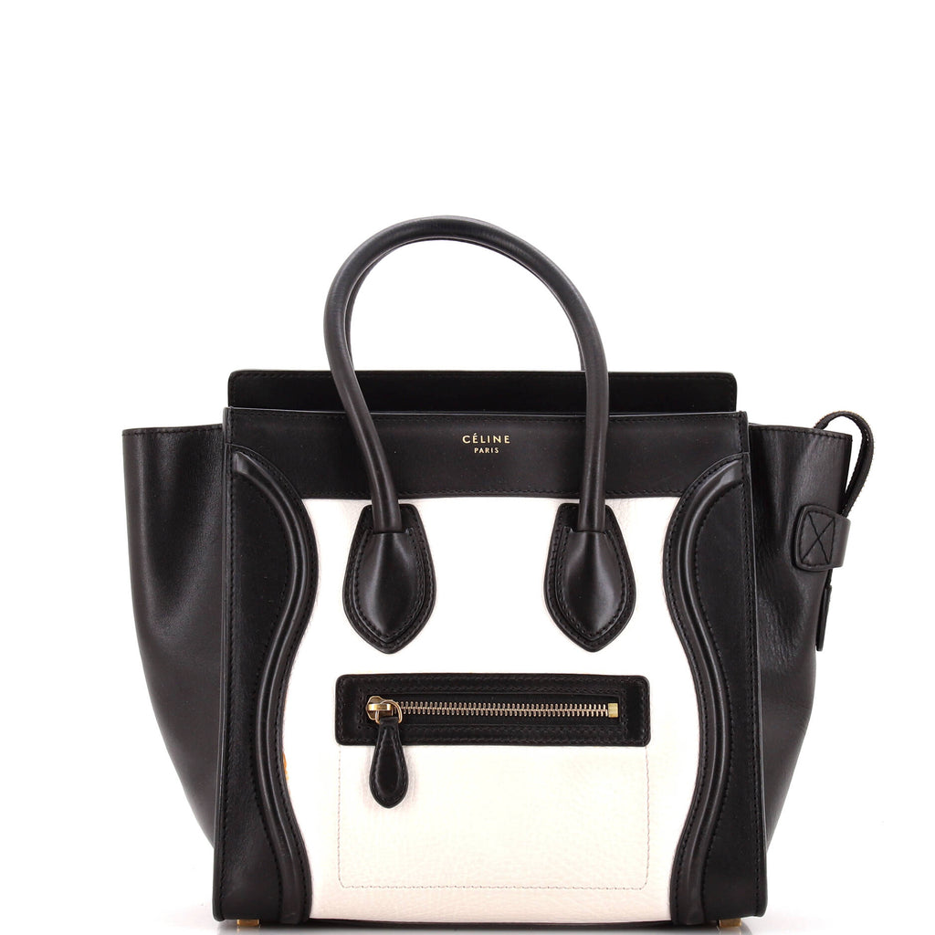 Bicolor Luggage Bag Leather Micro