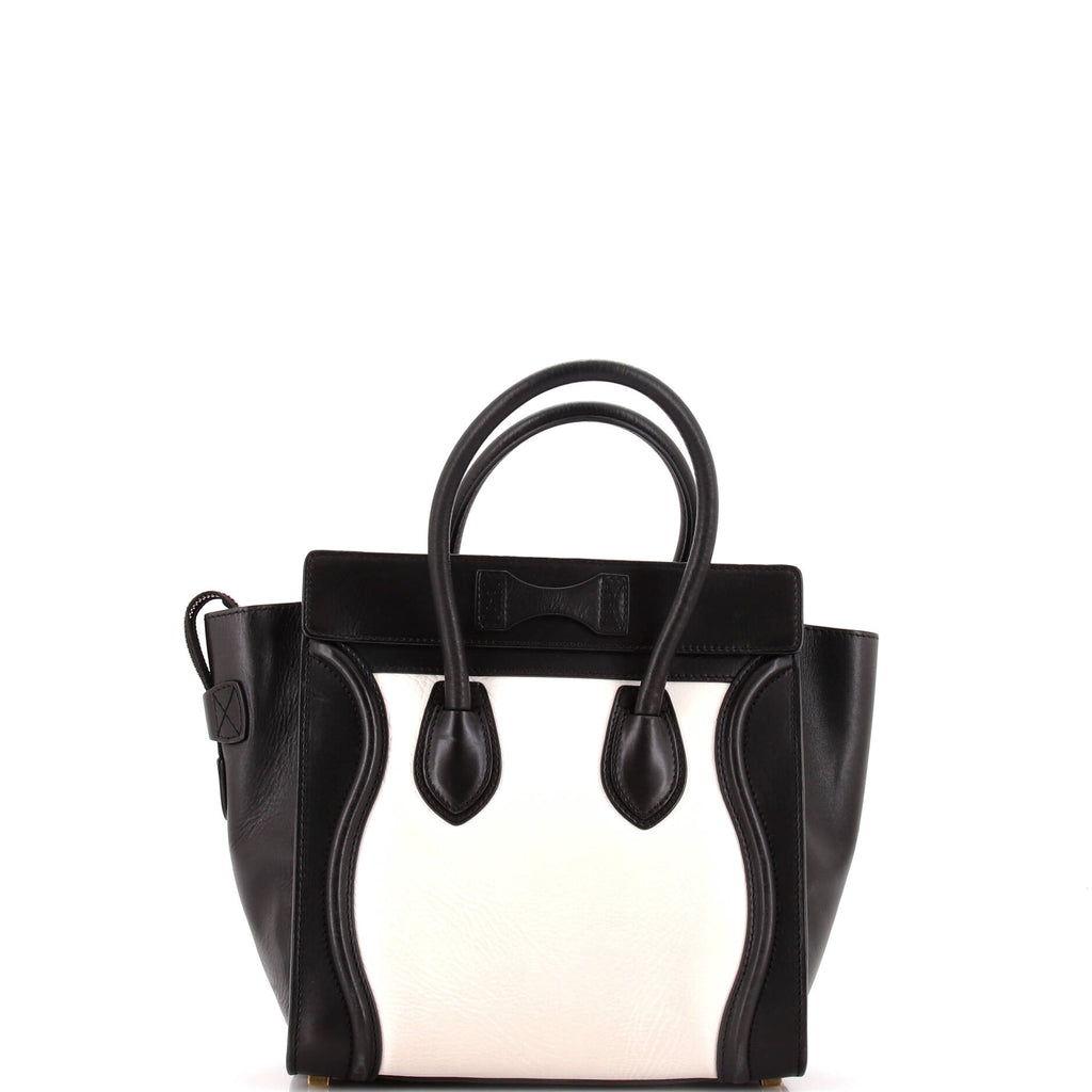 Bicolor Luggage Bag Leather Micro