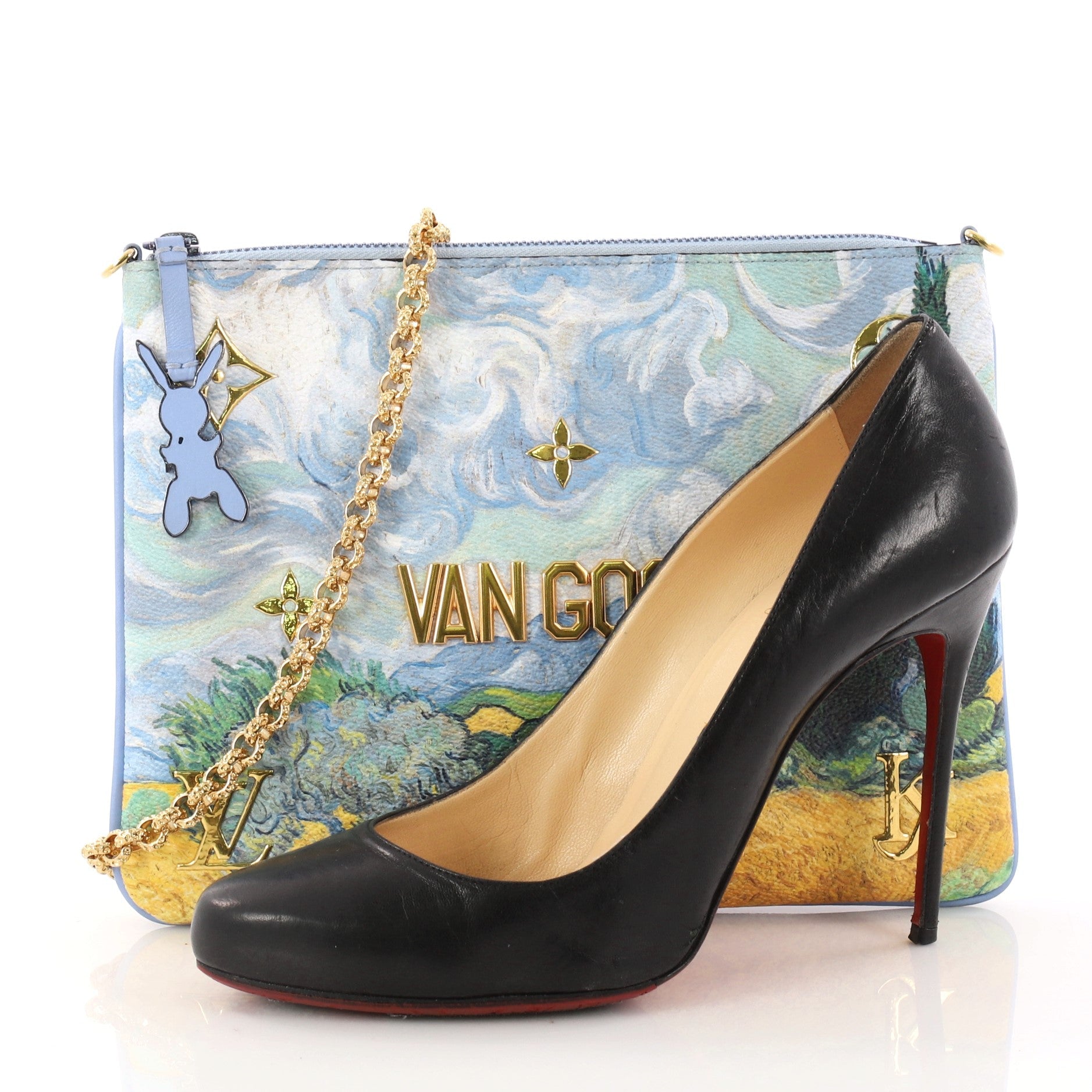 Pochette Clutch Limited Edition Jeff Koons Van Gogh Print Canvas