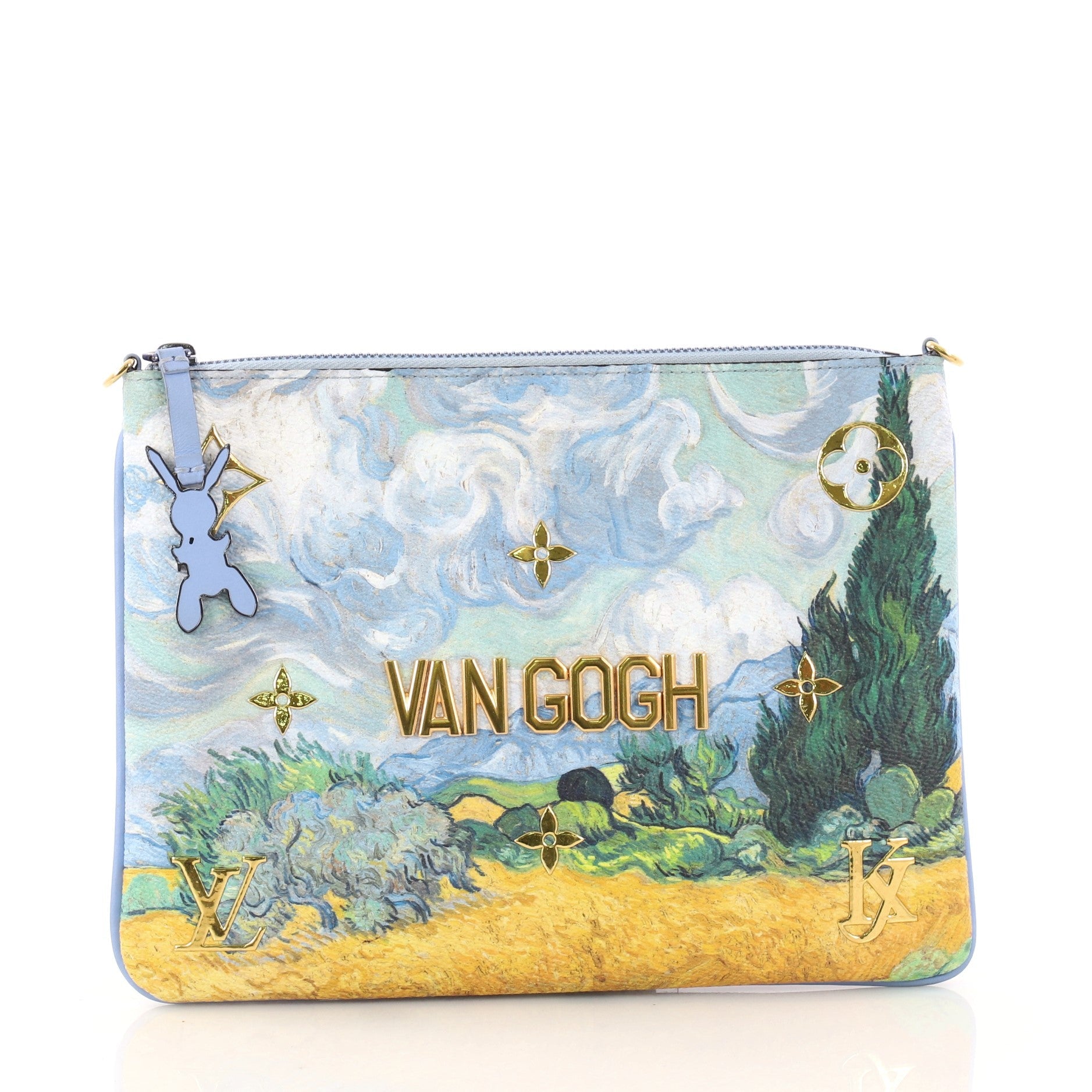 Pochette Clutch Limited Edition Jeff Koons Van Gogh Print Canvas