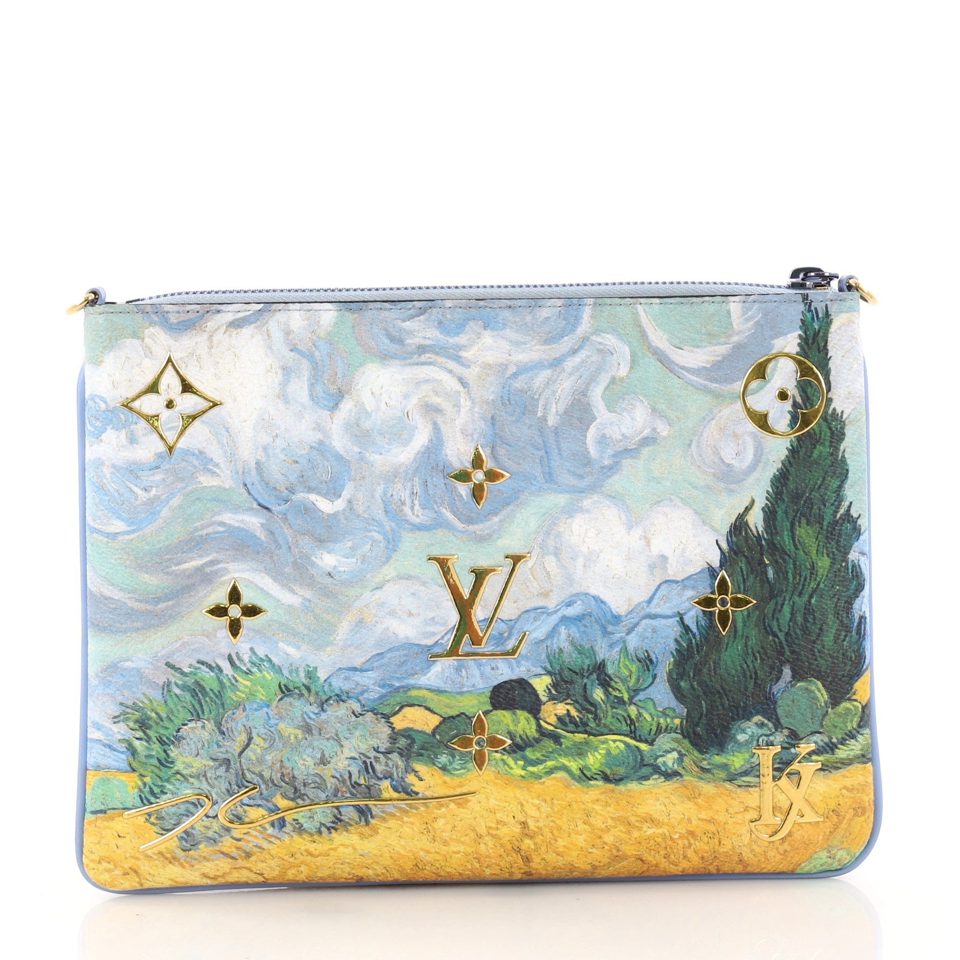 Pochette Clutch Limited Edition Jeff Koons Van Gogh Print Canvas