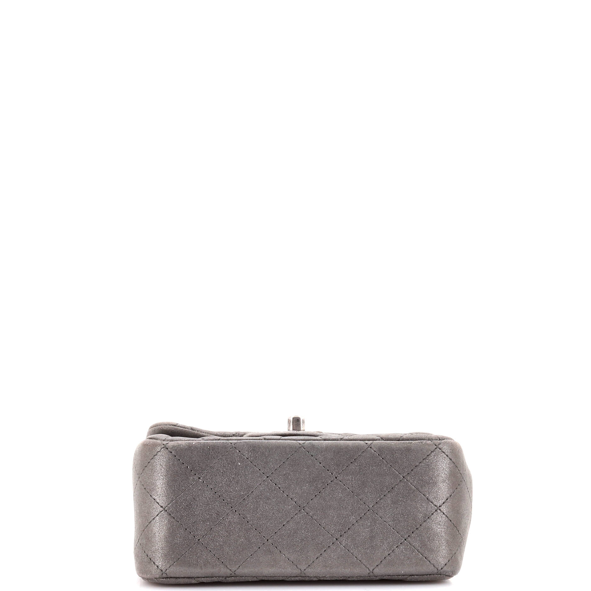 Square Classic Single Flap Bag Quilted Metallic Lambskin Mini