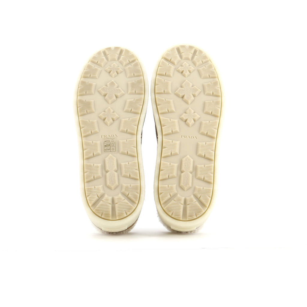 Women's Triangle Logo Platform Mules Suede with Shearling