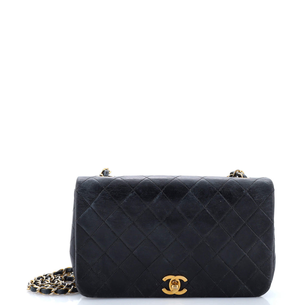 Vintage Full Flap Bag Quilted Lambskin Medium